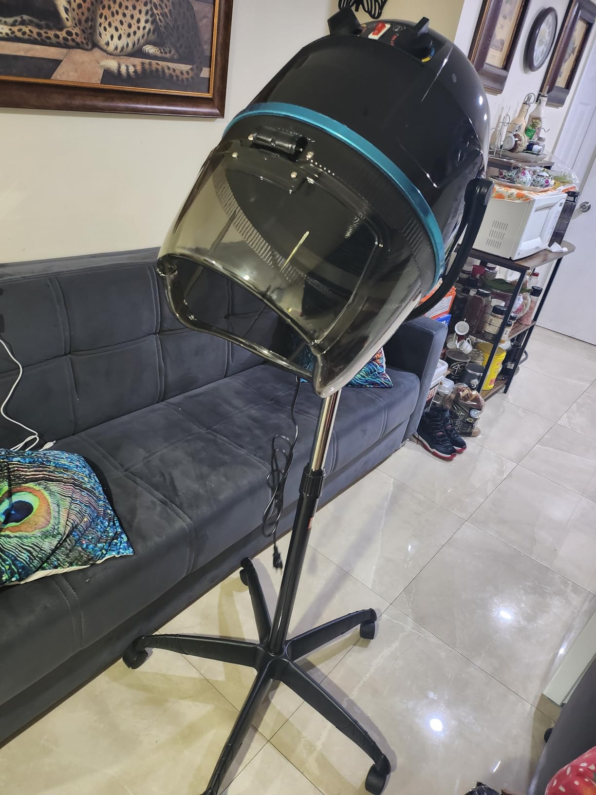 Nova Microdermabrasion Professional Hooded Floor Hair Dryer Adjustable Bonnet Hair Dryer Stand Up with Timer and Rolling Wheels for Beauty Spa Home Salon Equipment customer photo 4