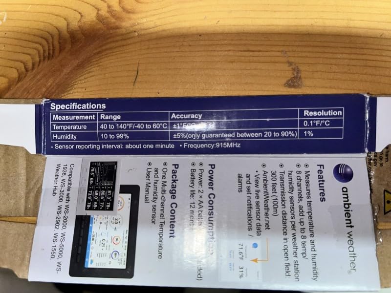 WH31E Thermo-Hygrometer Sensor for WS-2902, WS-2000, WS-5000, WS-1965, WS-4000, WS-3000 customer photo 1