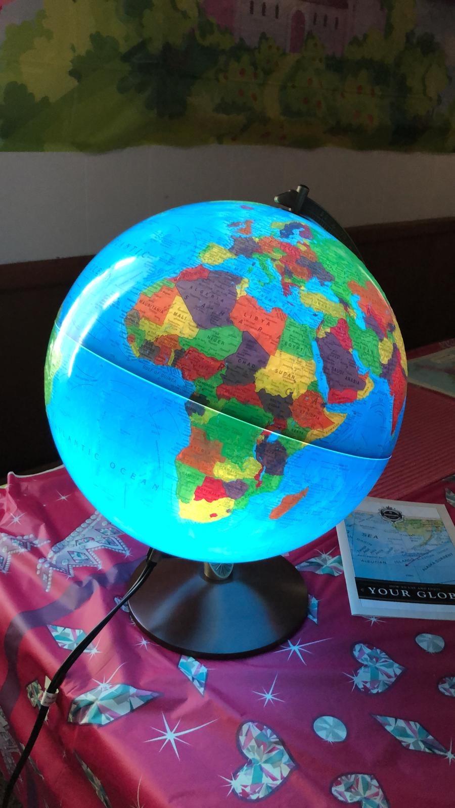 Replogle Illuminated World Globe with Stand, 12 Inch Diameter with 3-D Raised Relief Texture, Made in USA customer photo 1