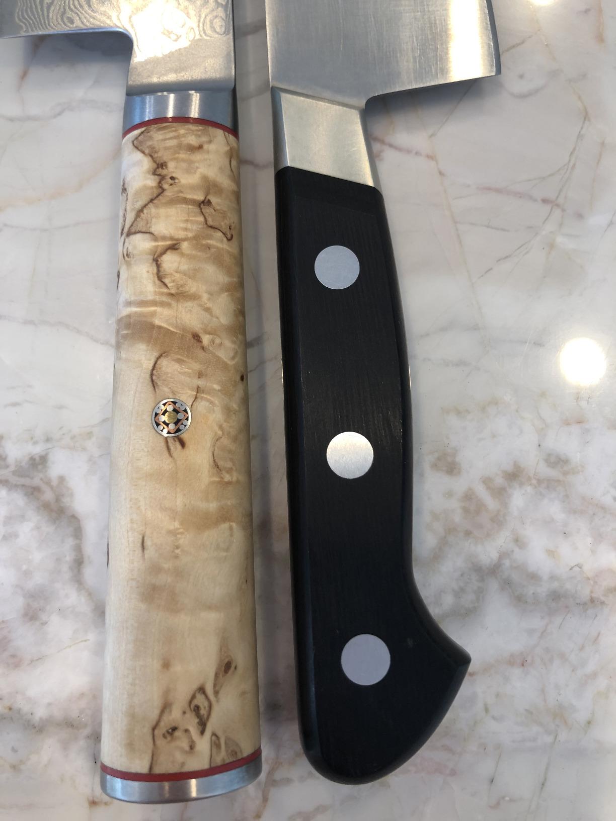 Birchwood SG2 Japanese Nakiri Knife, 6.5-inch, Vegetable Kitchen Knife, Karelian Birch Handle, 100-layer flower Damascus pattern, Handcrafted in Seki, Japan customer photo 2