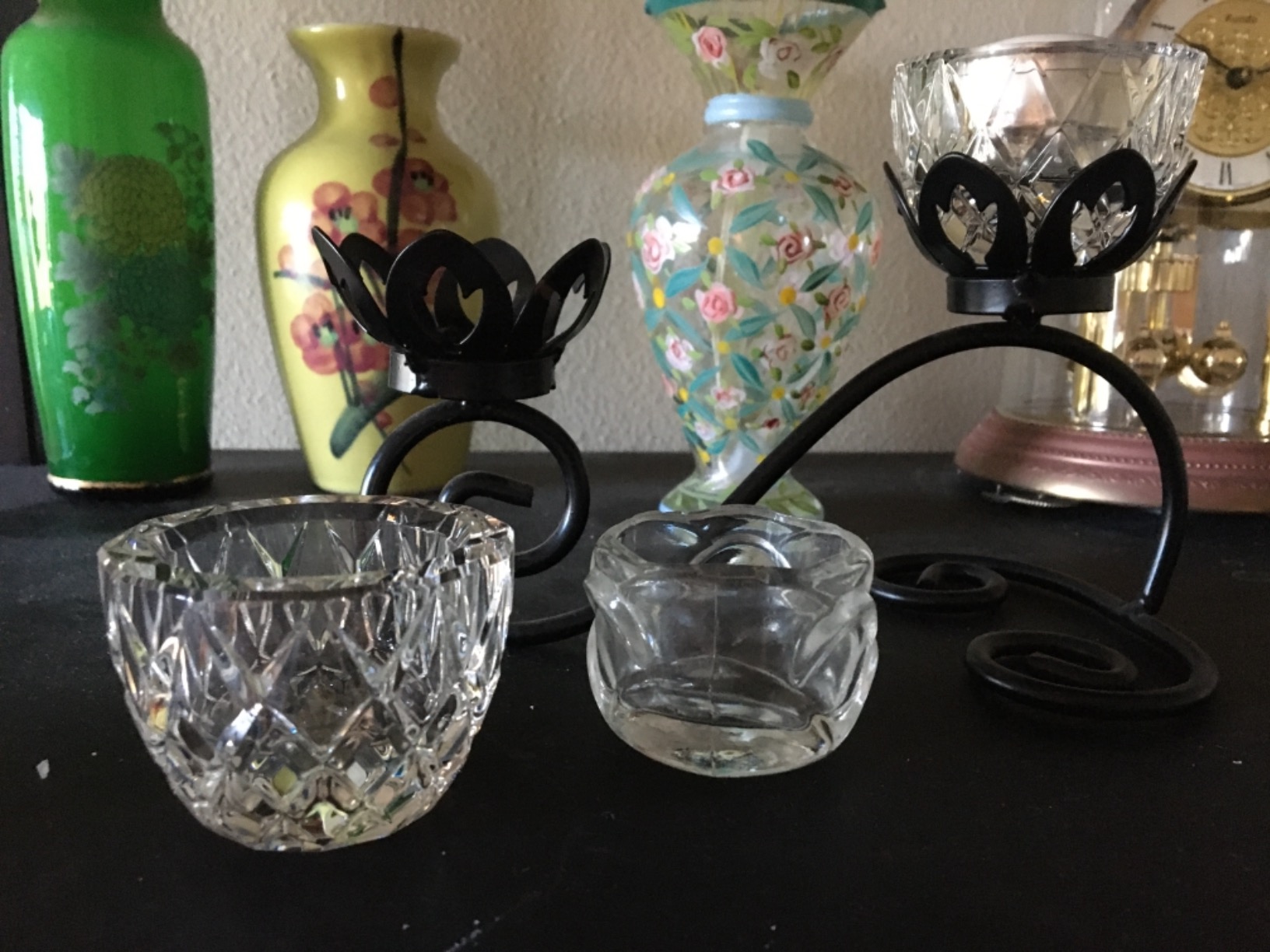 Crystal Tealight Candle Holder Pack of 2 Party Dinner Hand-Cut 2.4'' X 1.7'' Clear customer photo 1