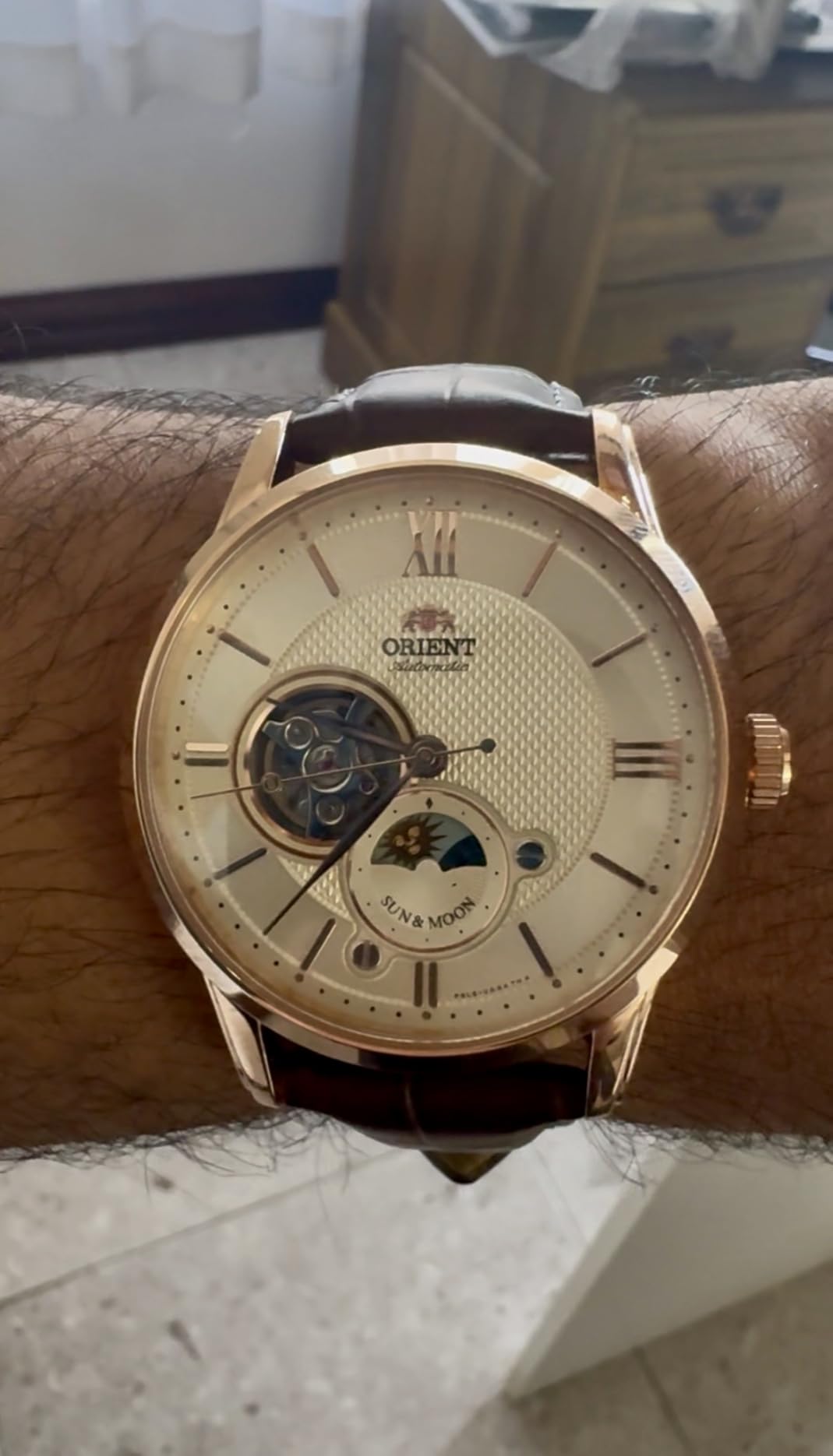 Orient Star Classic Semi Skeleton Sun & Moon Mechanical Watch RN-AS0002S customer photo 1