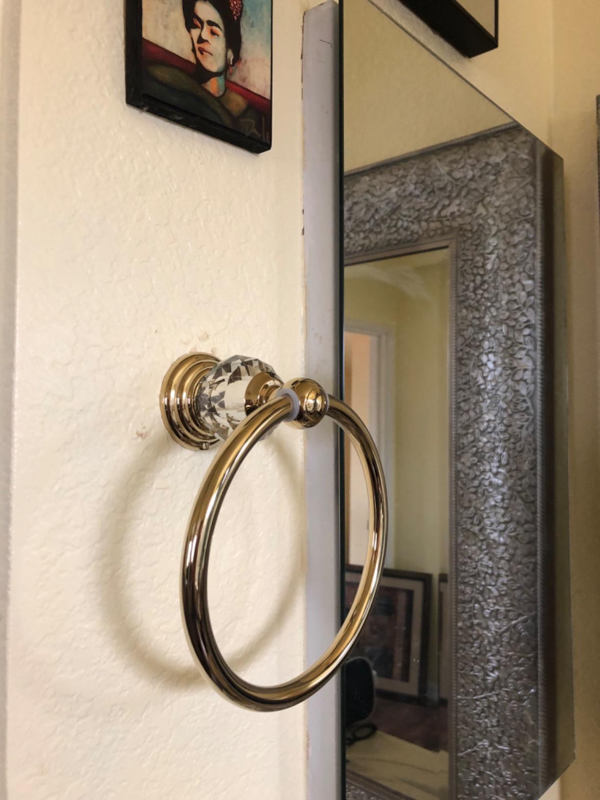 WINCASE Gold Bathroom Accessories, Adjustable Crystal Towel Bar Set, Golden Hardware Set Hand Towel Ring Racks Paper Holder Hook Wall Mounted customer photo 1