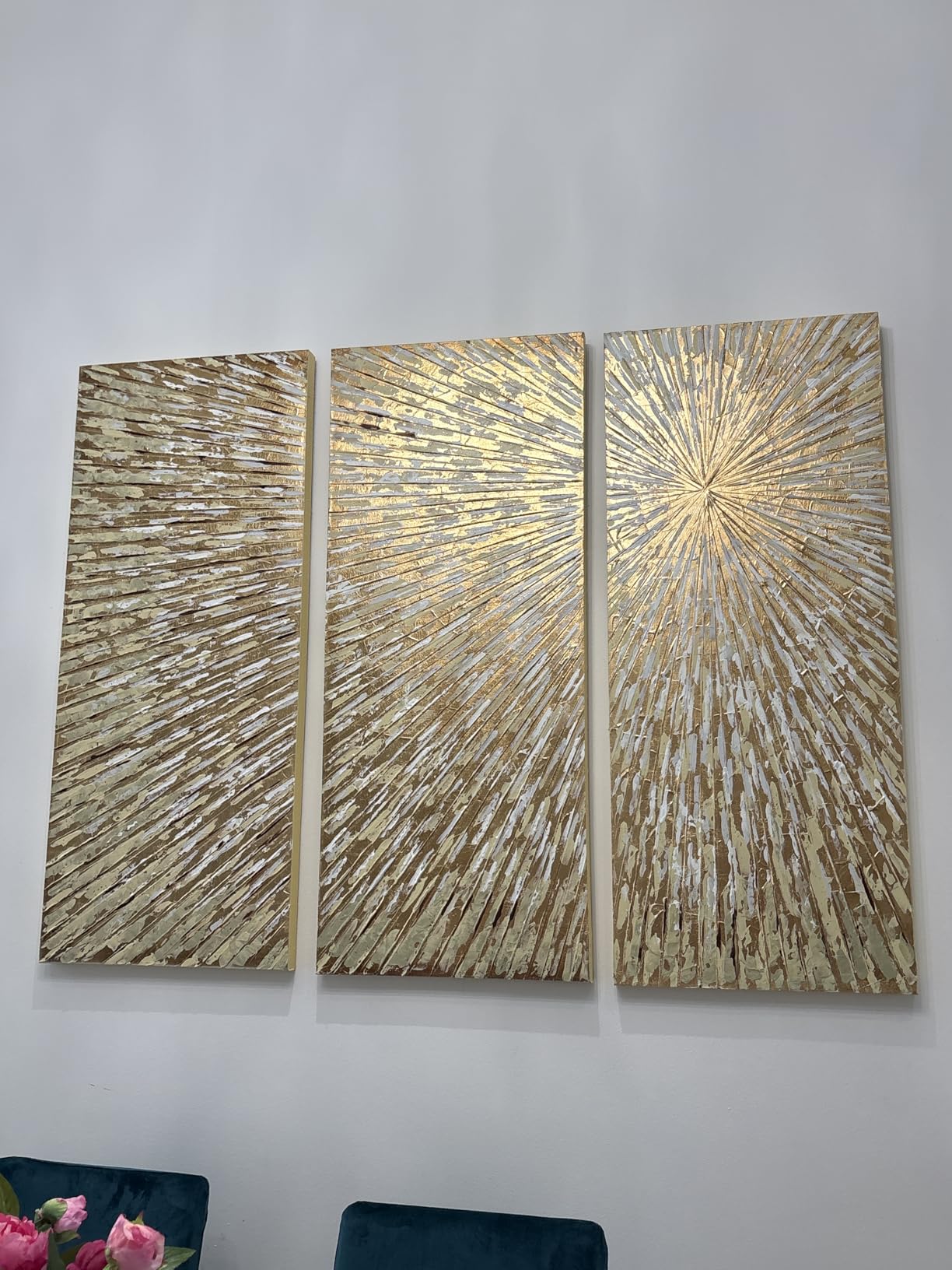 Empire Art Direct Abstract Wall Art Textured Hand Painted Canvas by Martin Edwards, Triptych, 60