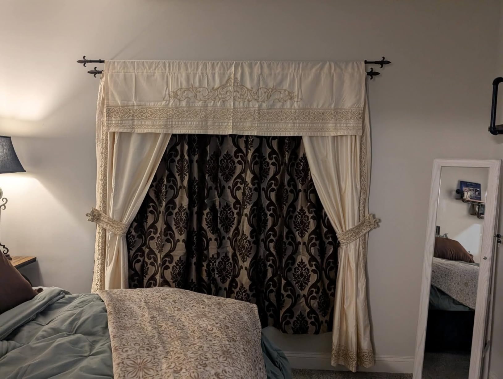 NAPEARL Damask Curtains - Fancy Jacquard Semi-Blackout Brown Curtain Drapes for Elegant Living Room & Bedroom customer photo 2