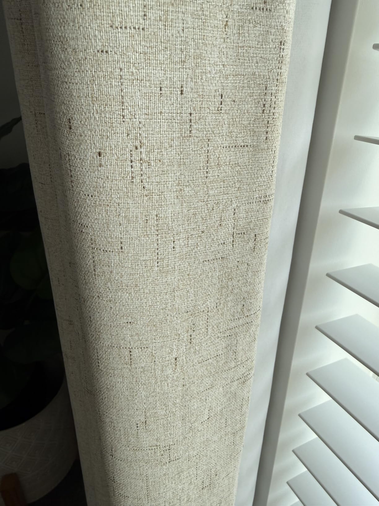 H.VERSAILTEX Linen 100% Blackout Curtains for Bedroom Full Light Blocking Curtains, Textured Window Curtain for Living Room 84 inch Grommet, Energy Efficient Curtains White Liner(2 Panels, Natural) customer photo 2