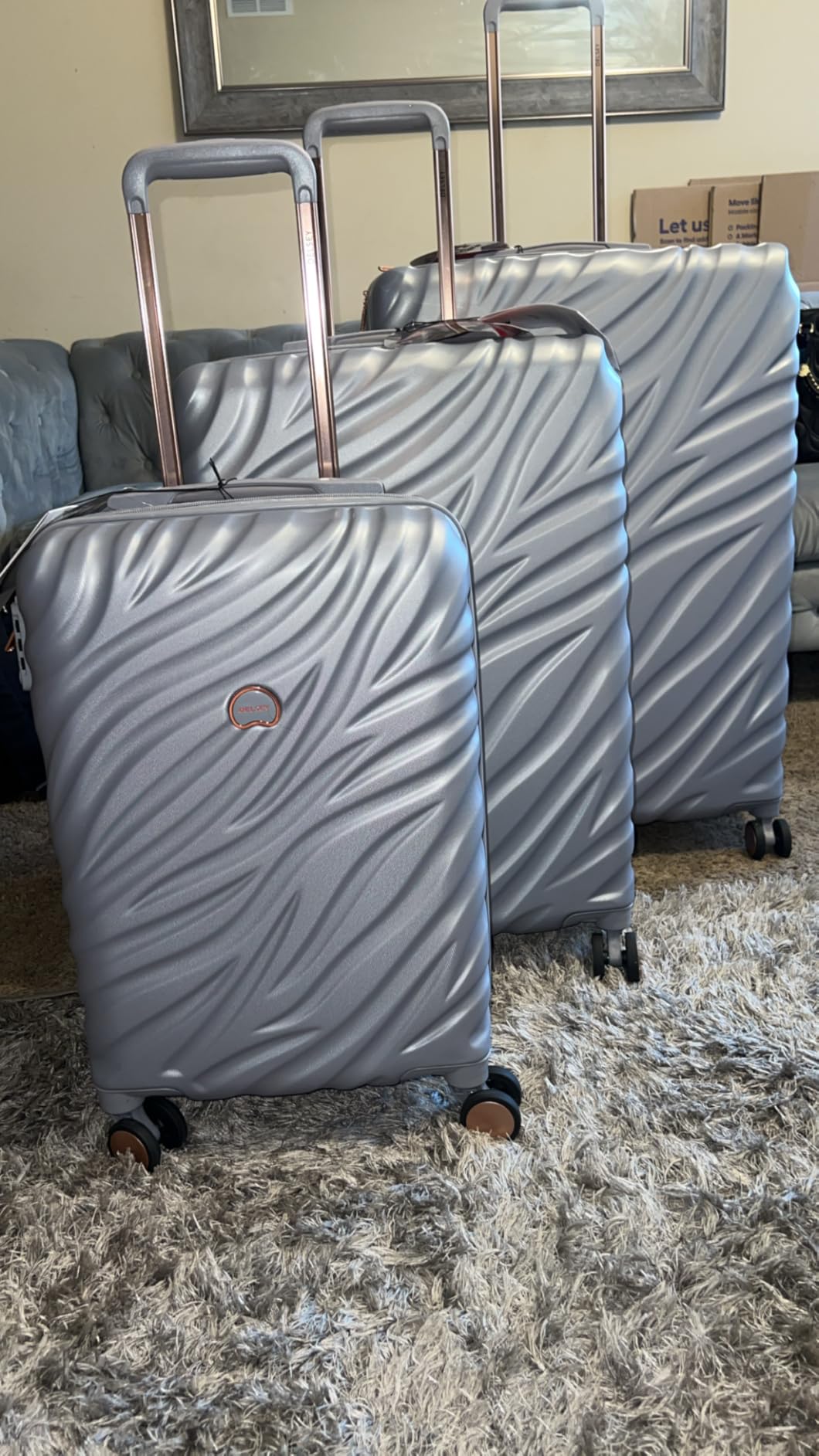 Alexis Durable Luggage Set, Expandable & Lightweight 4-Wheel Spinners, Navy, 3-Piece Set (21/25/29) customer photo 1