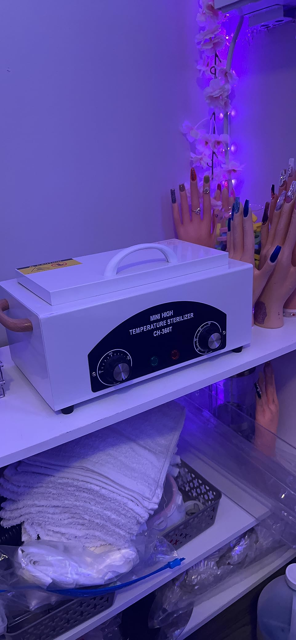 High Temperature Metal Tool Cleaning Box, 110V 300W 1.5L with Timer Manicure Pedicure SPA Salon Barber Equipment for Sundry Beauty Hair Nail Metal Tools with Handle customer photo 1