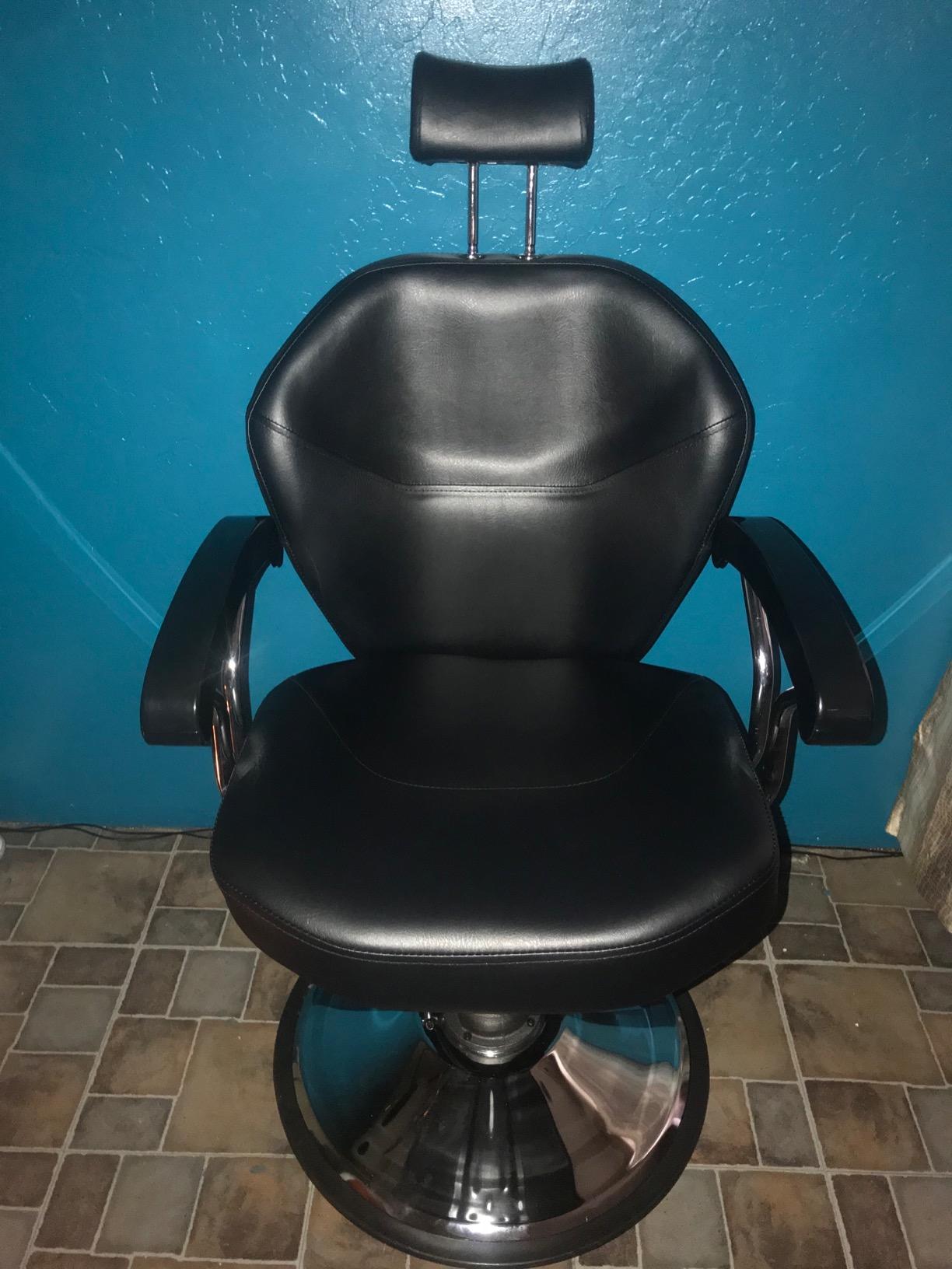 Artist hand Barber Chair for Barbershop Hydraulic Reclining Salon Chair for Hair Stylist 360° Swivel 20 Inch Wide Seat Tattoo & Beauty Spa Equipment Black PU Leather customer photo 1