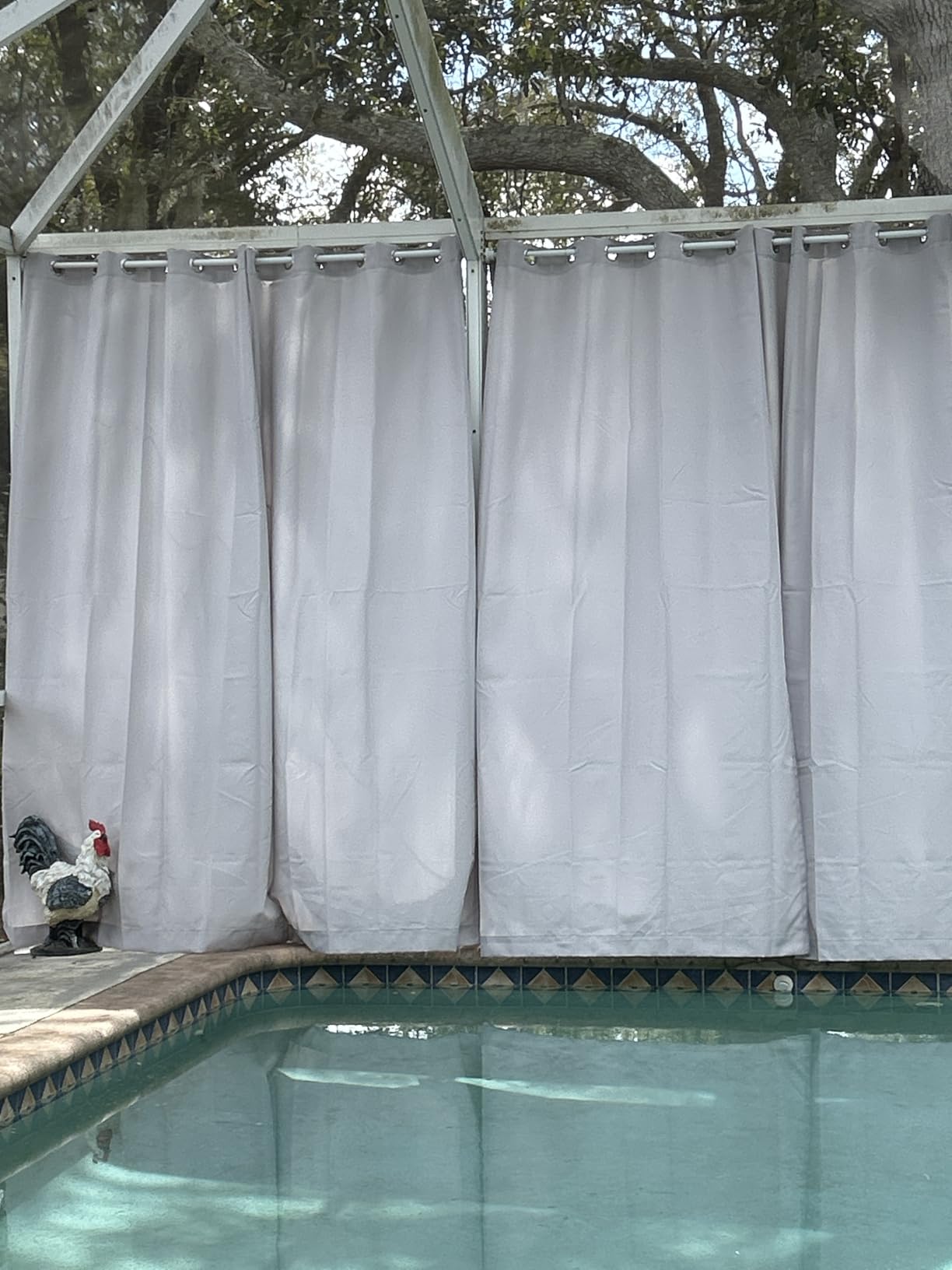 TOWN & COUNTRY BASICS Cabana Solid Heavyweight Indoor Outdoor Curtains, Light Filtering Opacity with Grommet Top, Water Repellent, 2-Pack Set, 54