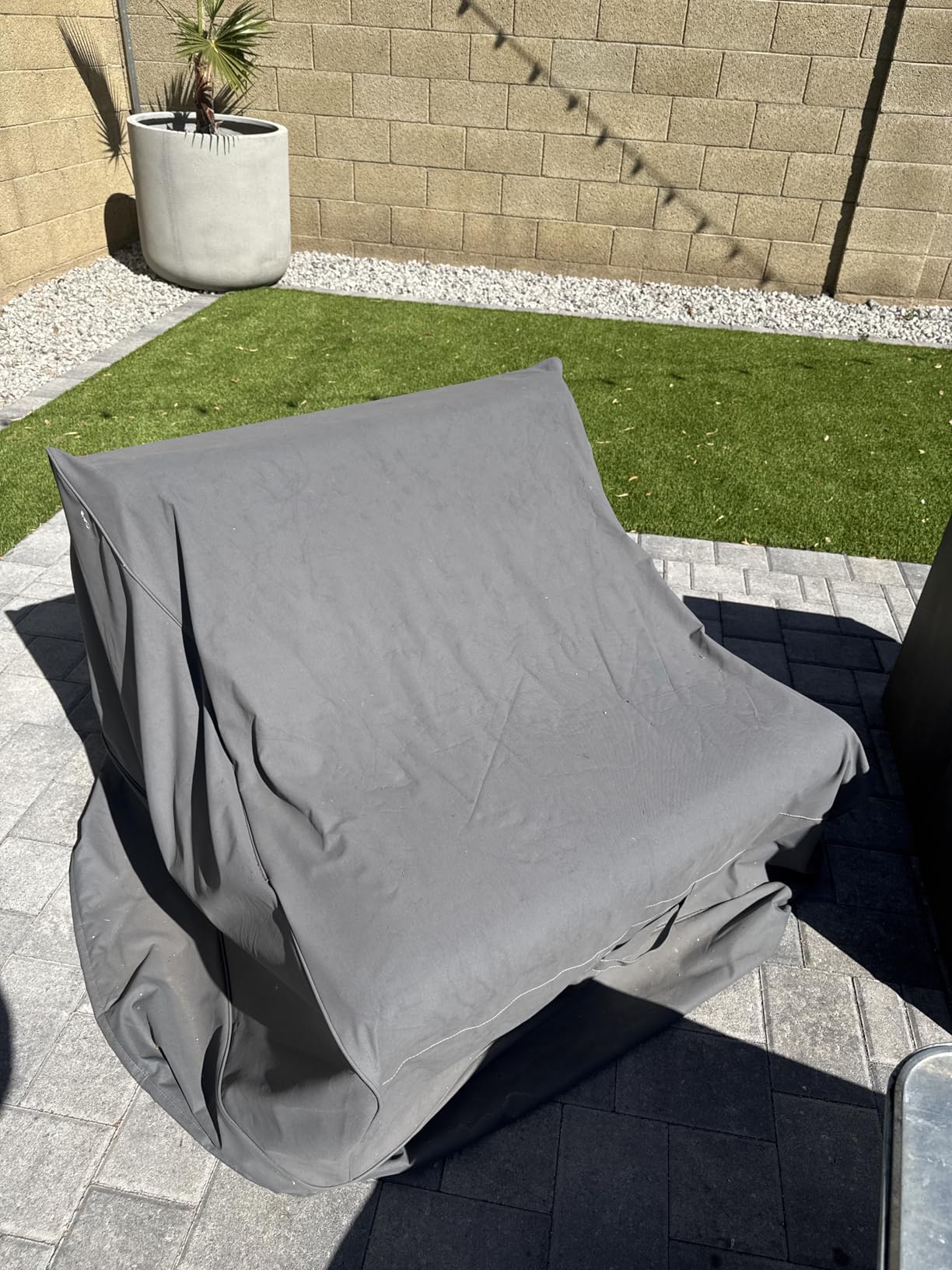 Vailge 2-Seater Heavy Duty Patio Bench Loveseat Cover, 100% Waterproof Outdoor Sofa Cover, Lawn Patio Furniture Covers with Air Vent, Small(Standard), Beige & Brown customer photo 2