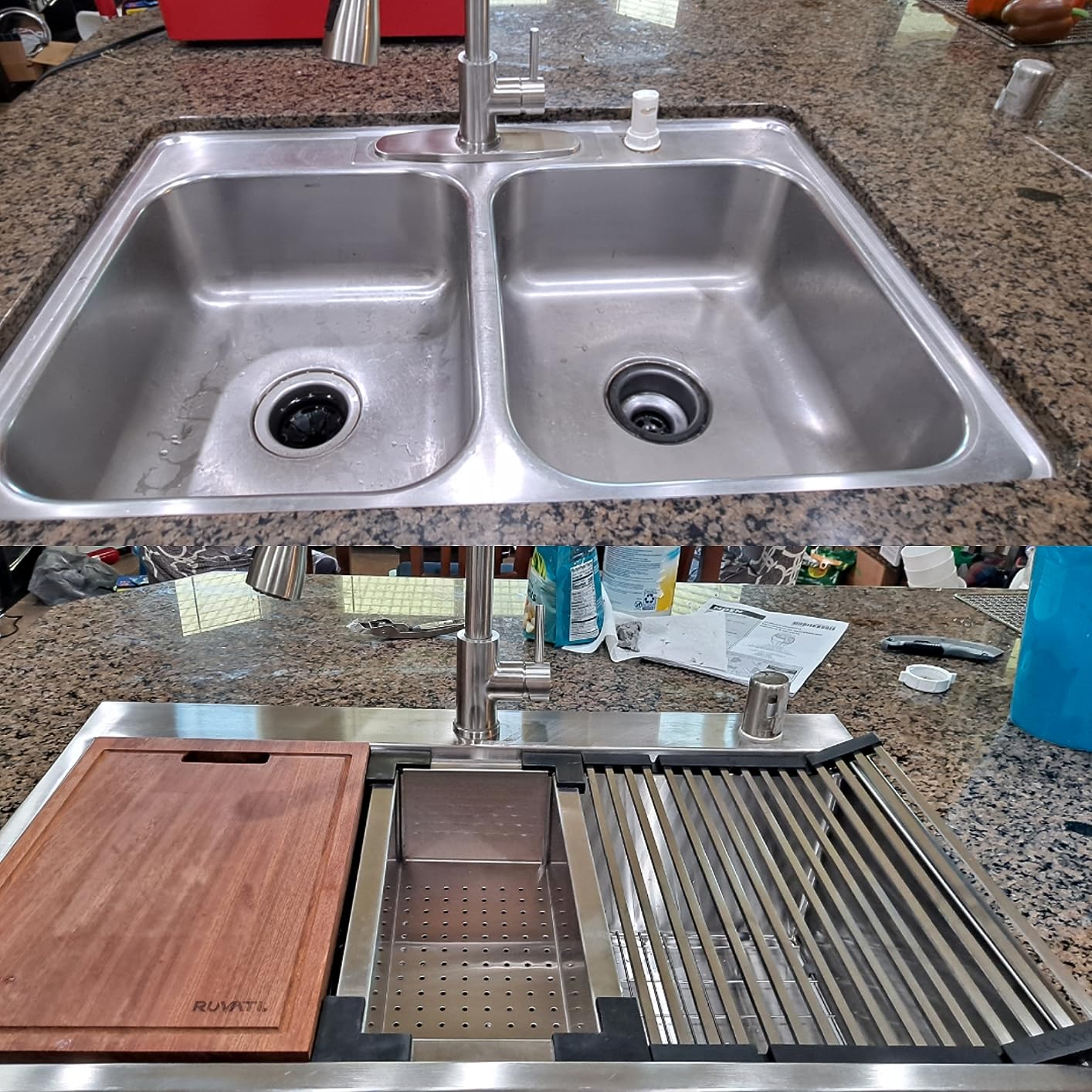 Ruvati 15-inch Workstation Bar Prep Sink Ledge Undermount 16 Gauge Stainless Steel Single Bowl - RVH8304 customer photo 2