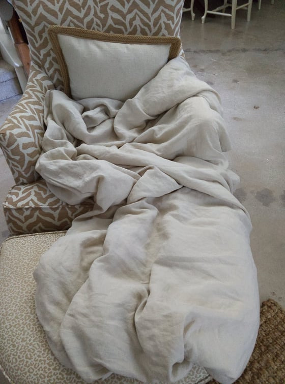Baloo 100% French Linen Duvet Cover for Weighted Blanket (White - 60