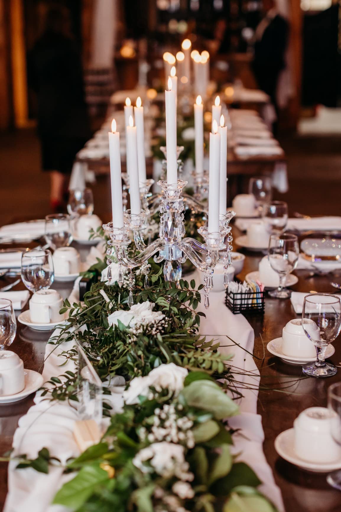Crystal Candle Holder 5-Arm Taper Candlestick Crystal Candelabra - Centerpiece for Home Wedding Event and Party Festival customer photo 2