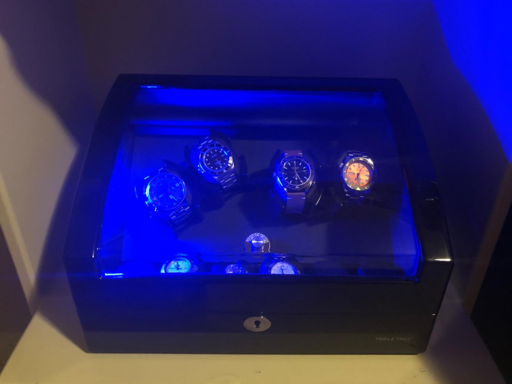 TRIPLE TREE Watch Winder for 4 Automatic Watches with Extra 6 Watch Storages, Wood Shell Piano Finish, Silent Motor customer photo 1