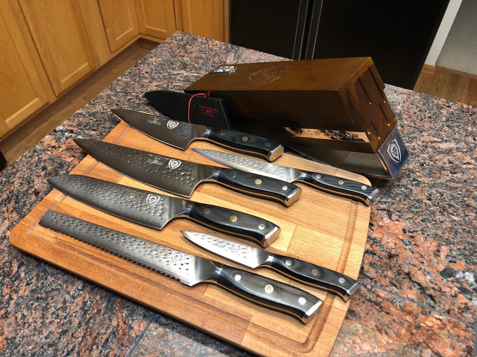 Dalstrong 5-Piece Kitchen Knife Set Block - AUS-10V Japanese Steel Full Tang - Premium Wood Knife Block Set - Black Handles G10 Shogun Series - Professional Knives set for Kitchen customer photo 1