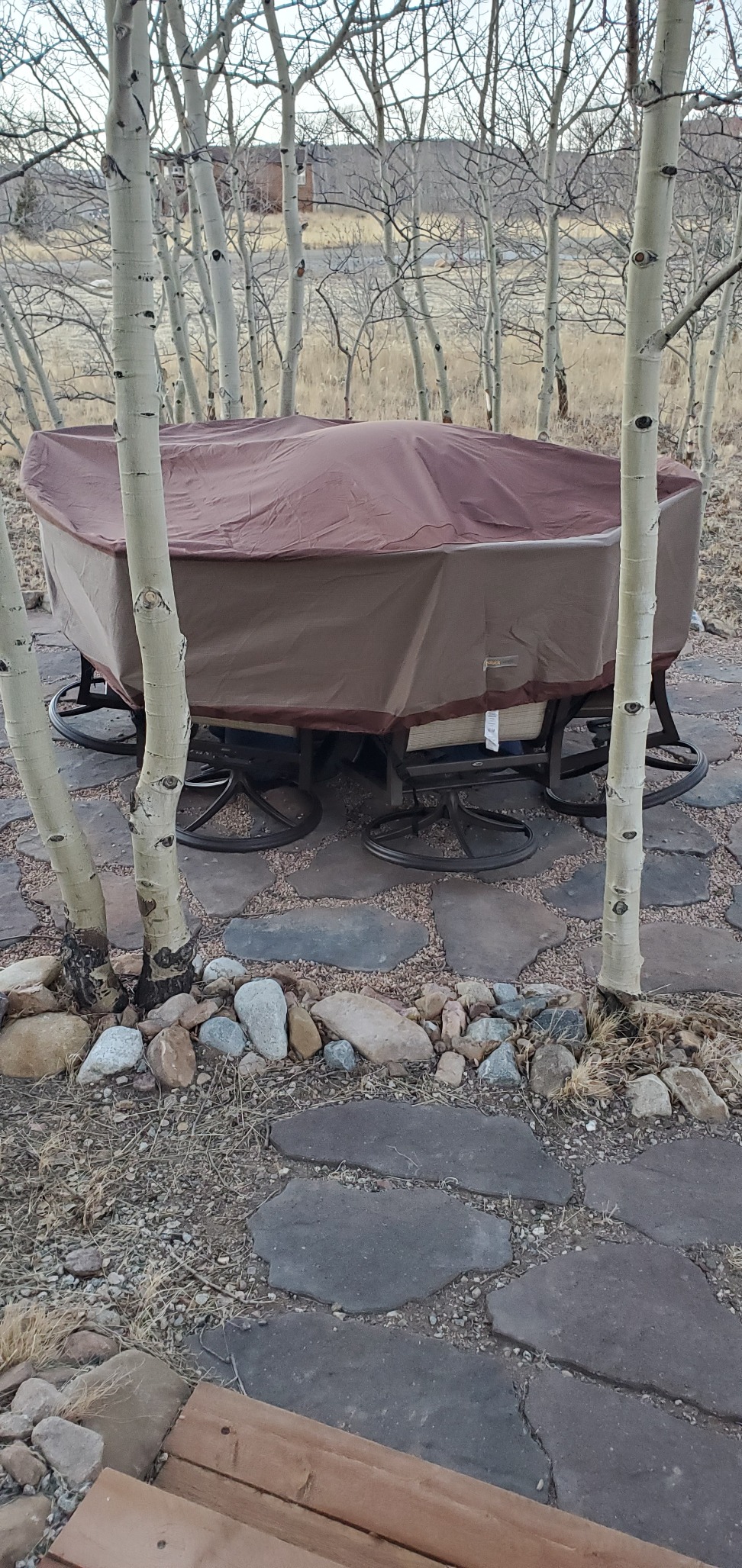 DUCKCOVERS Ultimate Water-Resistant 96 Inch Round Patio Table & Chair Set Cover customer photo 2