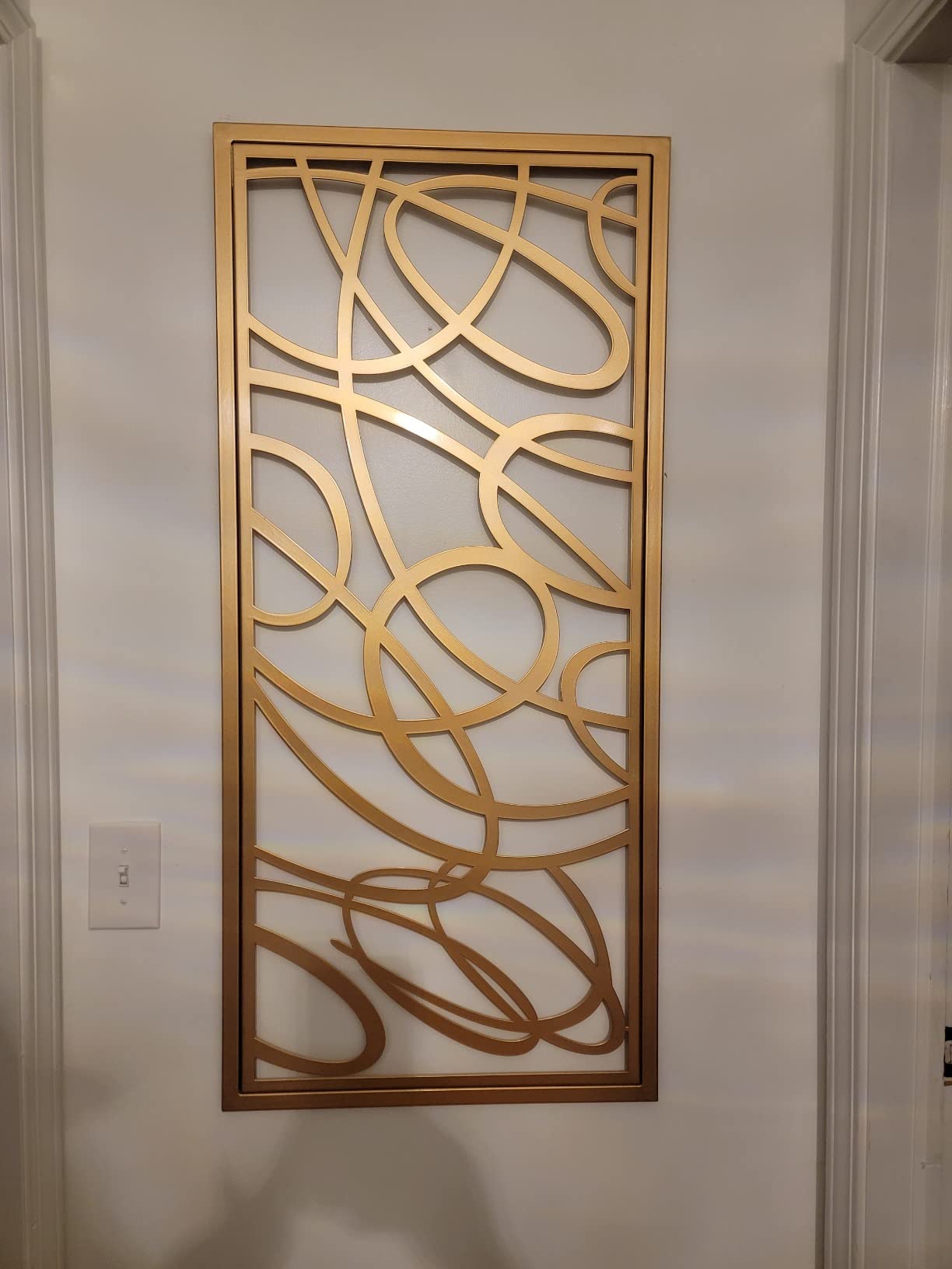 MyGift 44 x 22 Large Gold Metal Minimalist Abstract Laser Cut Design Wall Art, Suitable for Hotel Living Room Office Accent Home Decor, Ready to Hang Panel customer photo 2