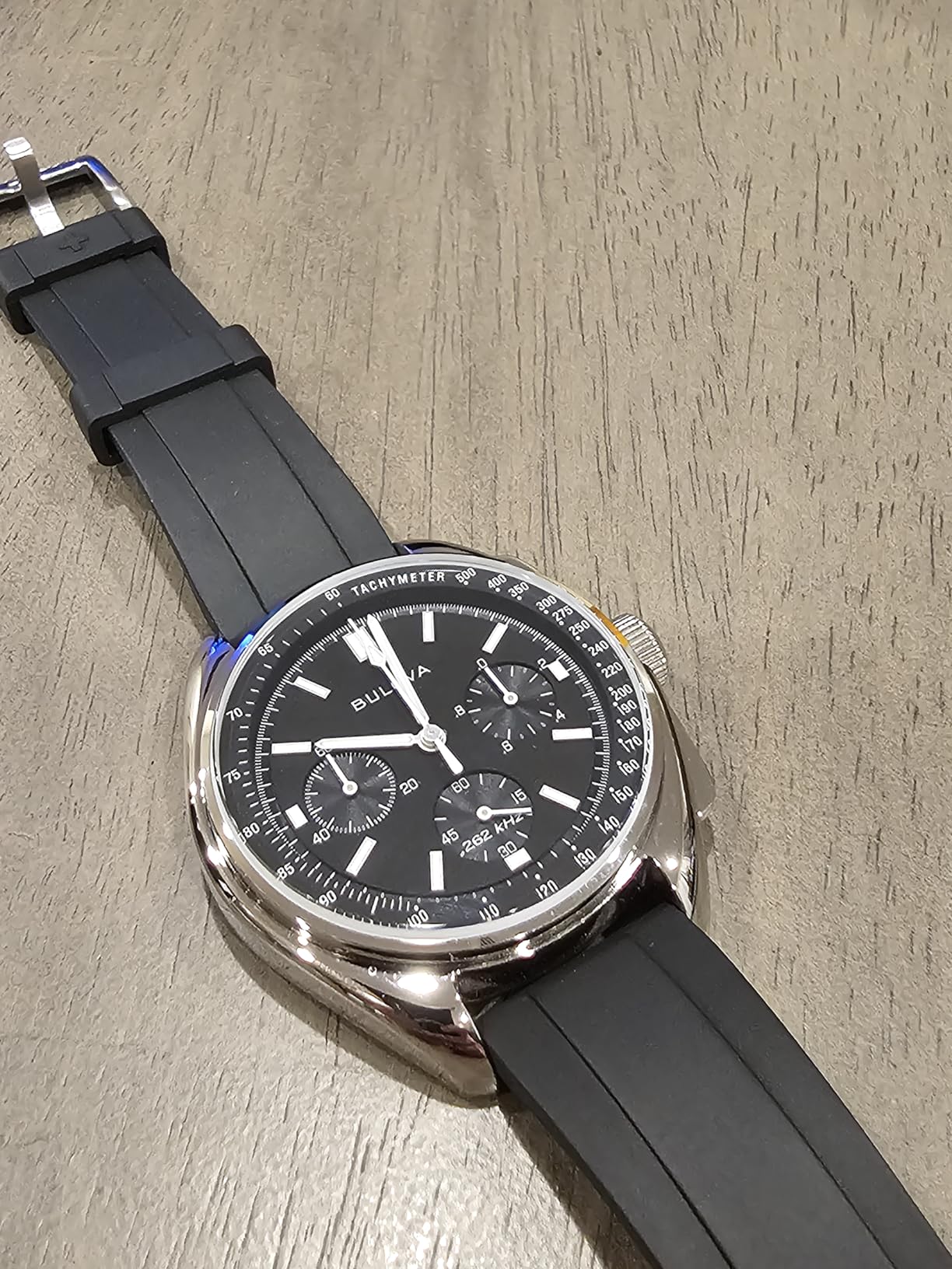 Men's Archive Series Lunar Pilot 6-Hand Chronograph High Performance Quartz Stainless Steel, Black NATO Strap and Sapphire Crystal Style: 96A225 customer photo 1