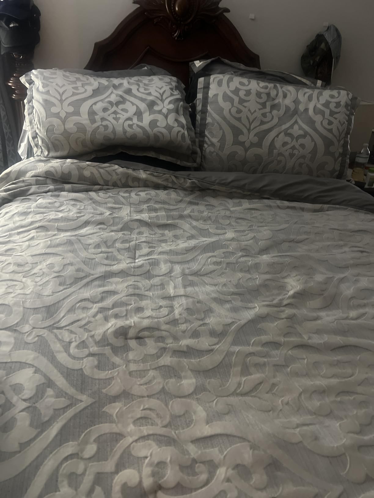 Madison Park Odette Cozy Comforter Set Jacquard Damask Medallion Design - Modern All Season, Down Alternative Bedding, Shams, Decorative Pillow, King(104 in x 92 in), Tan 8 Piece customer photo 2