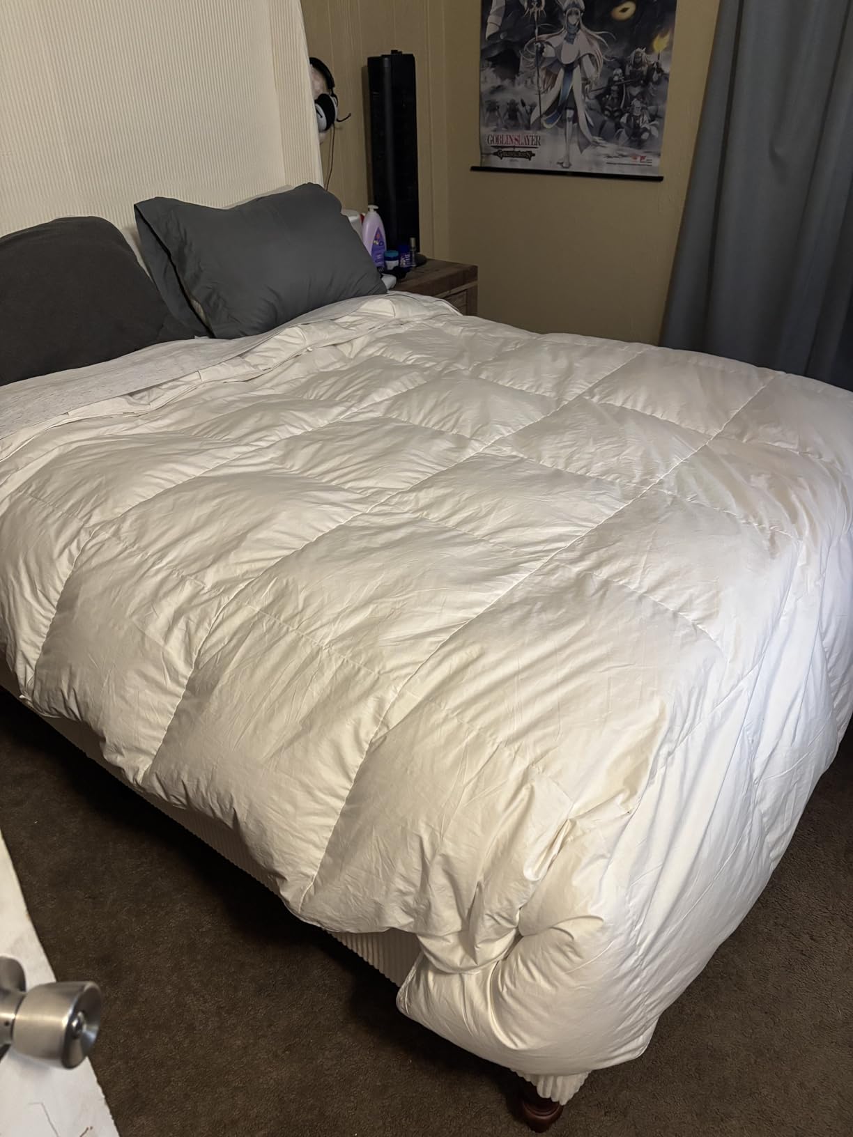 Three Geese Pinch Pleat Waterfowl Feathers Down Comforter King Size Duvet Insert, 1200TC 100% Cotton Fabric, Premium All Seasons White Hotel Warm Comforter with 8 Tabs customer photo 1