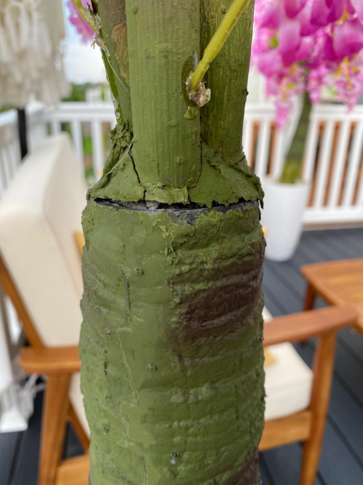 AMERIQUE White Pair Gorgeous & Dense 5 Feet Artificial Silk Wisteria Trees with Flowers, with Nursery Pots, Feel Real Technology, 5' customer photo 2