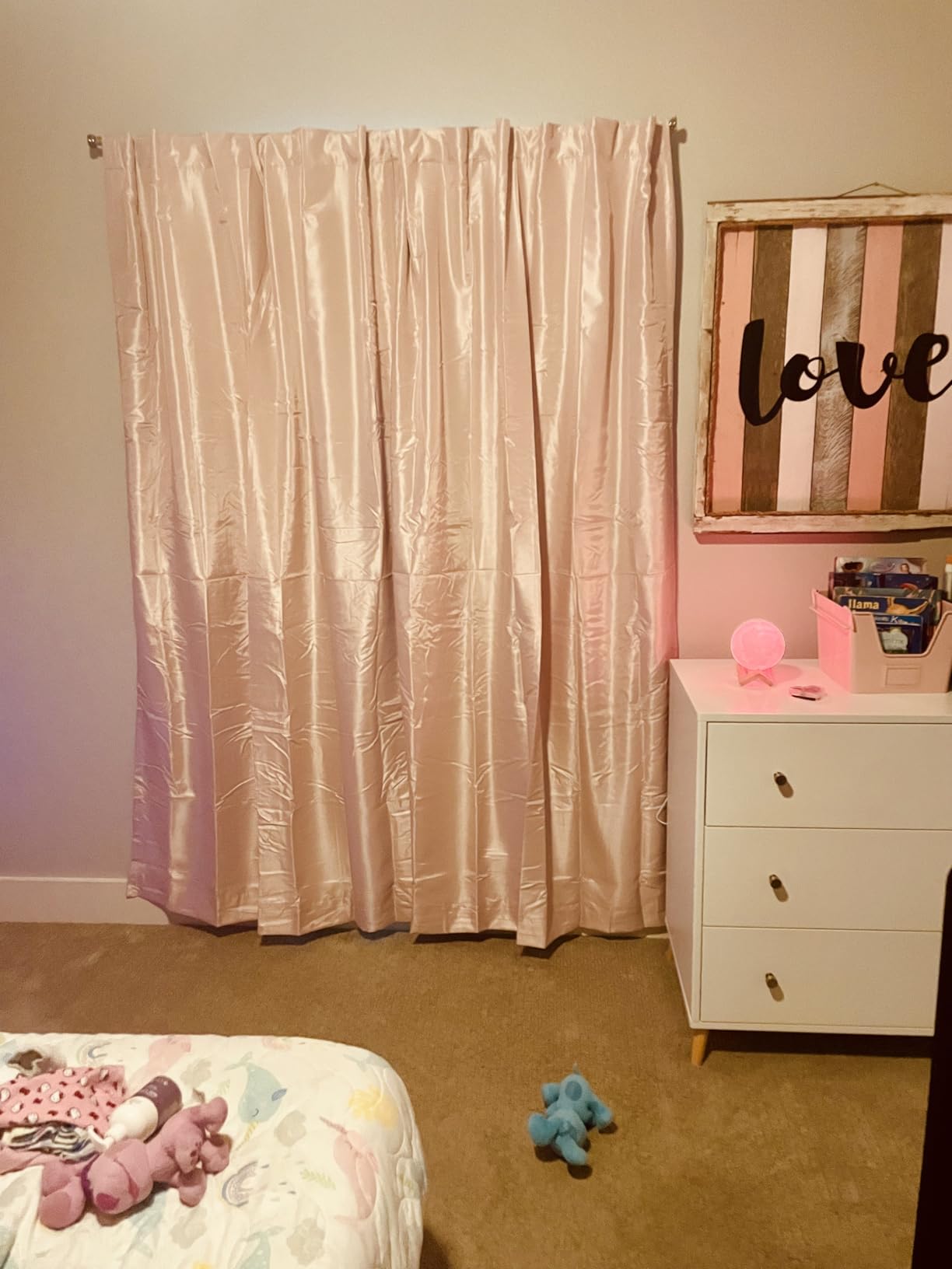 Sun Zero Greyson Faux Dupioni Silk Extreme 100% Blackout Back Tab Curtain Panel, 50