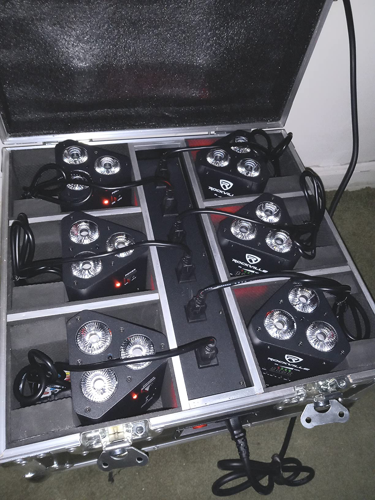 Rockville ROCKWEDGE Package White (6) Battery Wireless Par Lights with Charging Case, 6-in-1 RGBWA+UV, 7500mAh Battery, DMX Control, 6500 Lux Brightness, for DJs and Event Planners customer photo 1