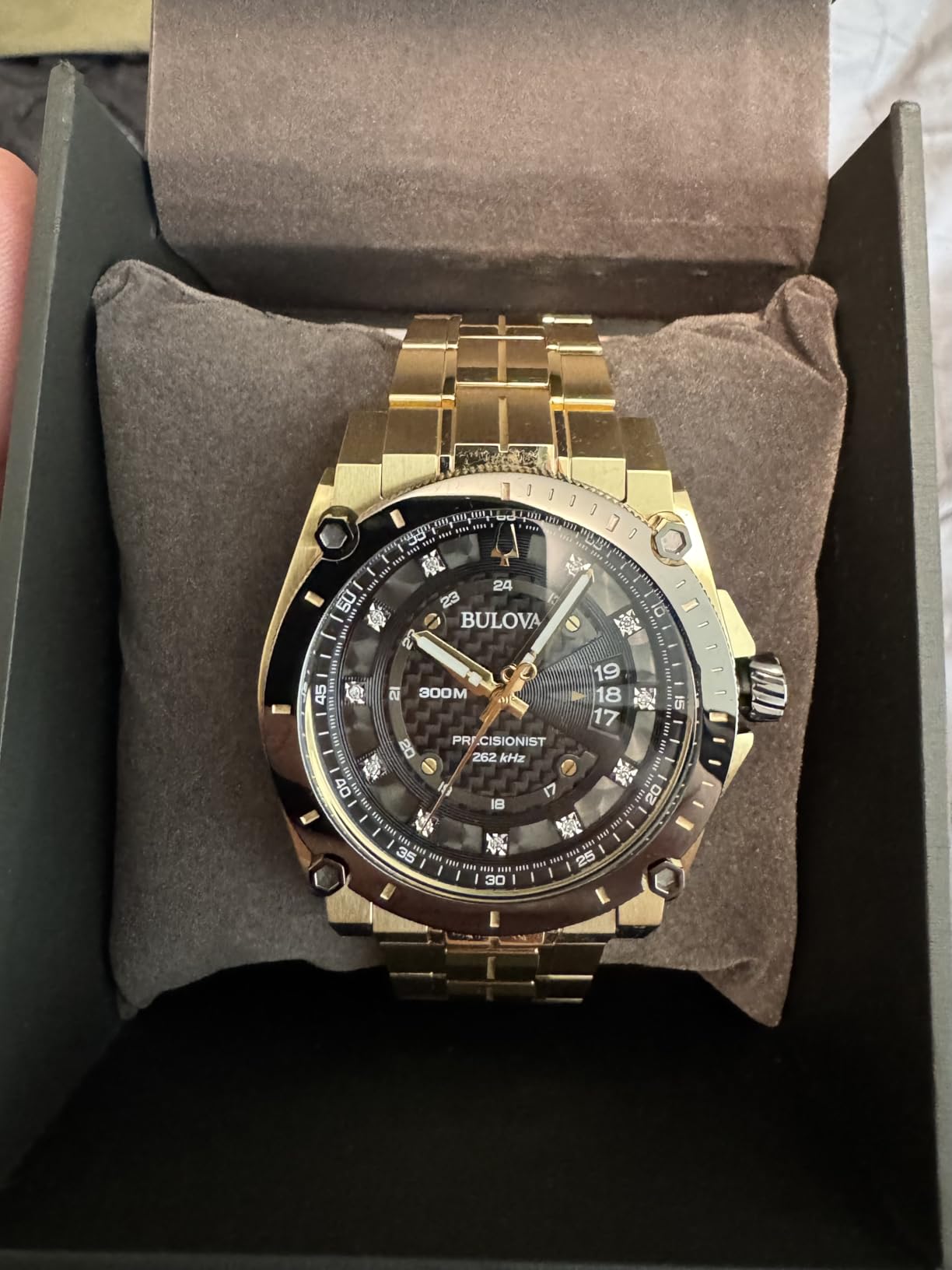 Men's High Precisionist Quartz Icon Grey IP and Rose Gold Watch, Diamonds, 300M Water Resistant customer photo 1