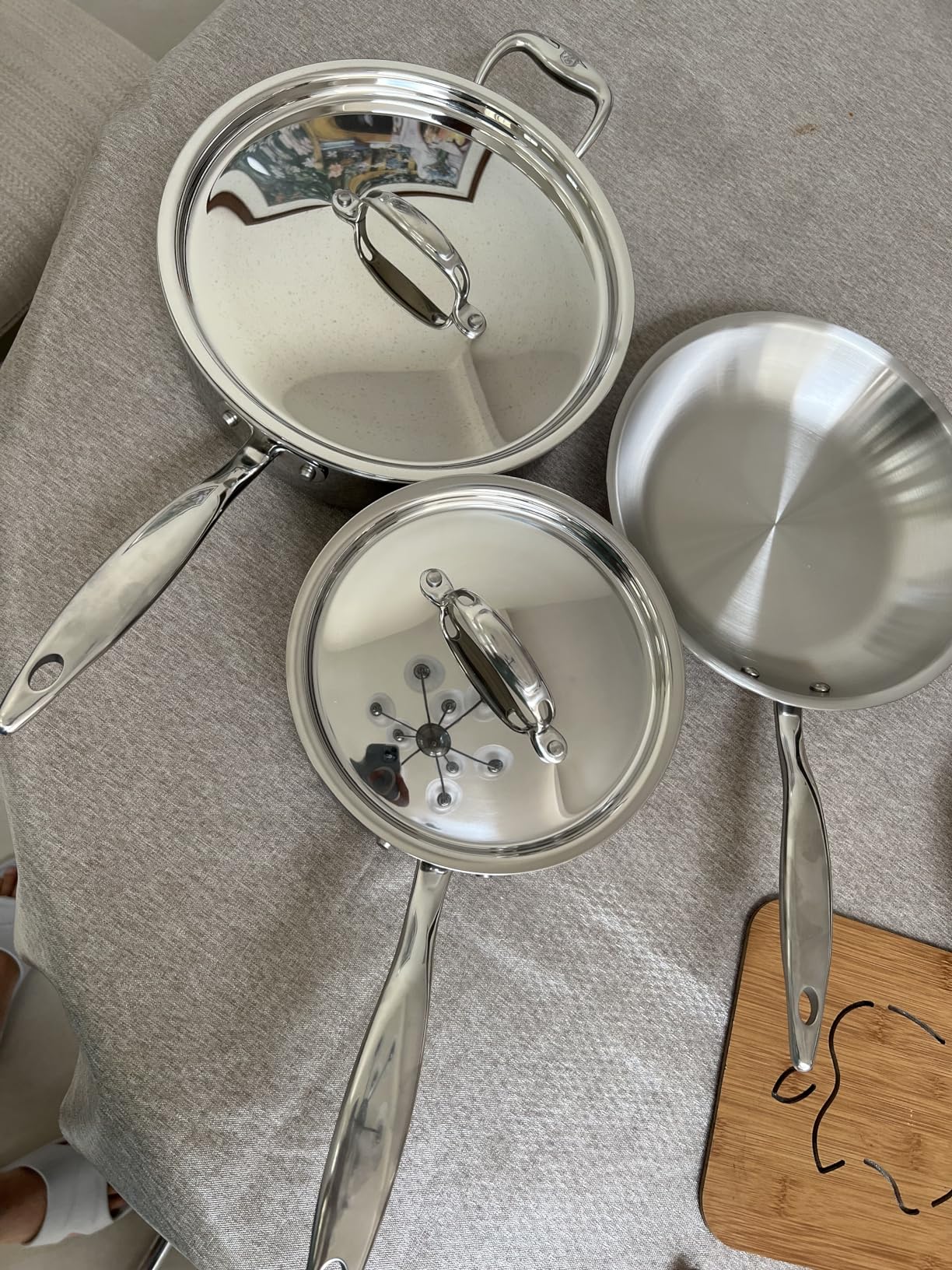 5 Piece Essentials Cookware Set | Made in USA | Titanium Series 316Ti Stainless Steel with 5-Ply Construction | Induction-Ready and Fully Clad customer photo 2
