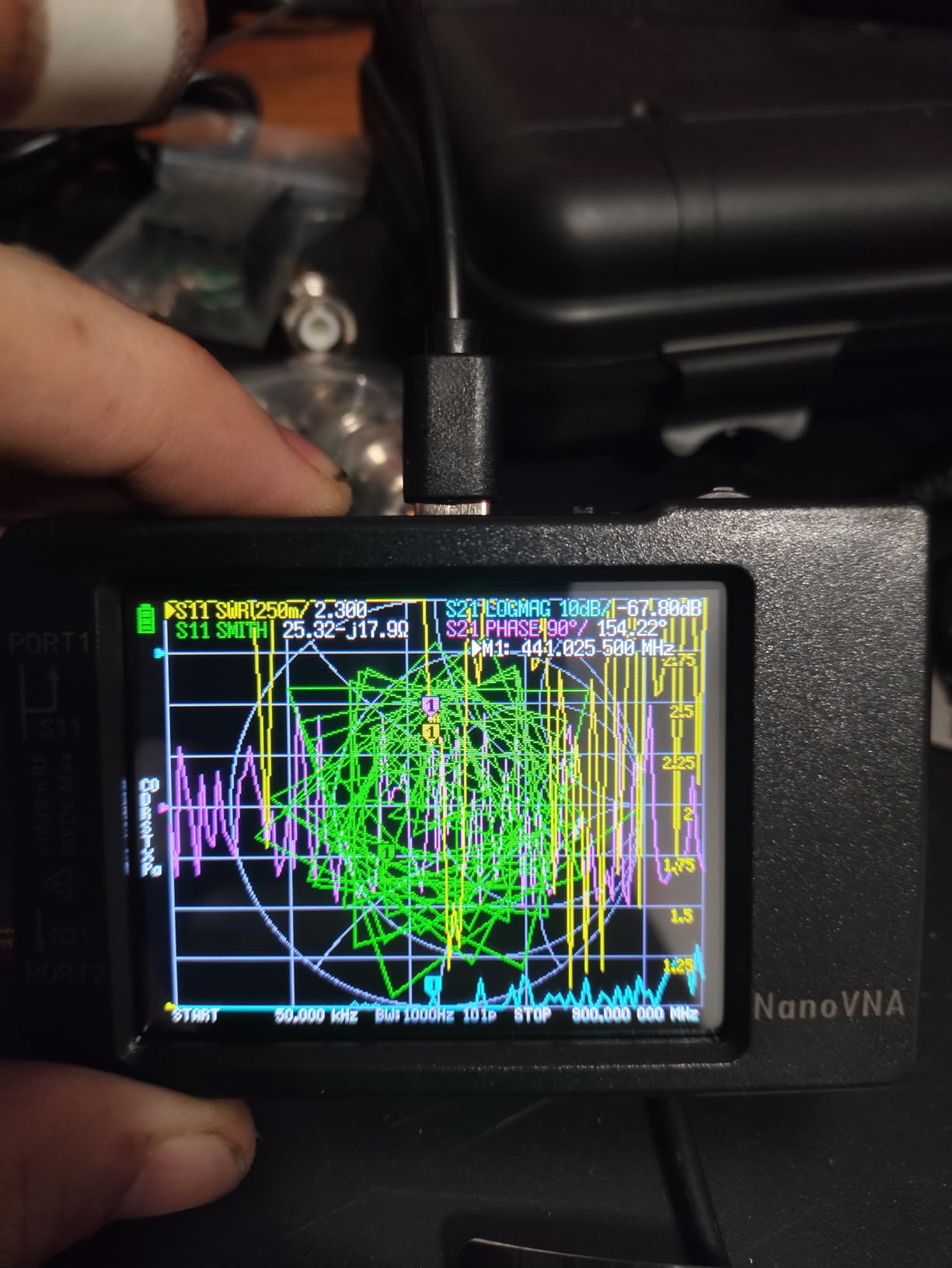 AURSINC NanoVNA-H Vector Network Analyzer 9KHz-1.5GHz Latest HW V3.7 HF VHF UHF Antenna Analyzer, Measuring S Parameters, SWR, Phase, Delay, Smith Chart customer photo 1