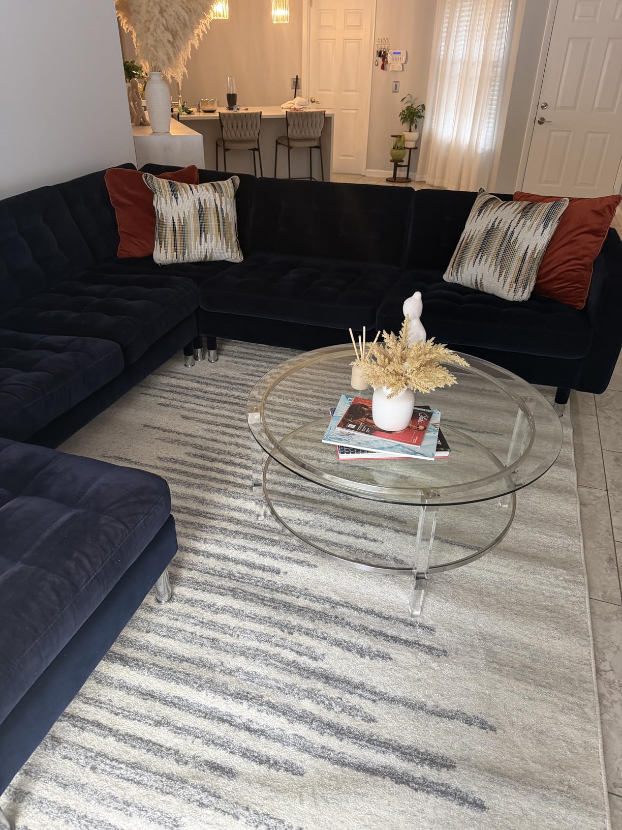JONATHAN Y Aya Berber Stripe Geometric Gray/Cream Indoor Area Rug 8x10, Contemporary, Modern, Easy-Cleaning customer photo 1