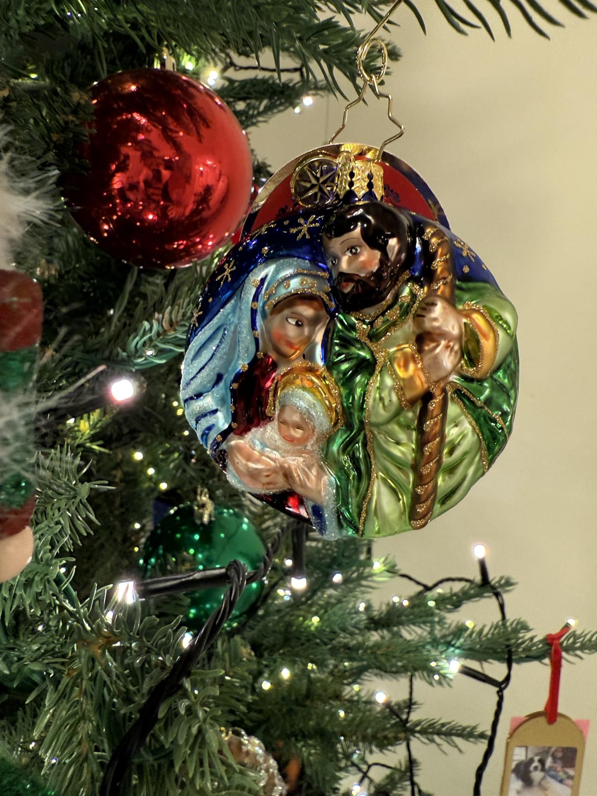 Christopher Radko The Manger Gem Ornament - Handcrafted European Blown Glass Nativity Scene with Holy Family customer photo 1