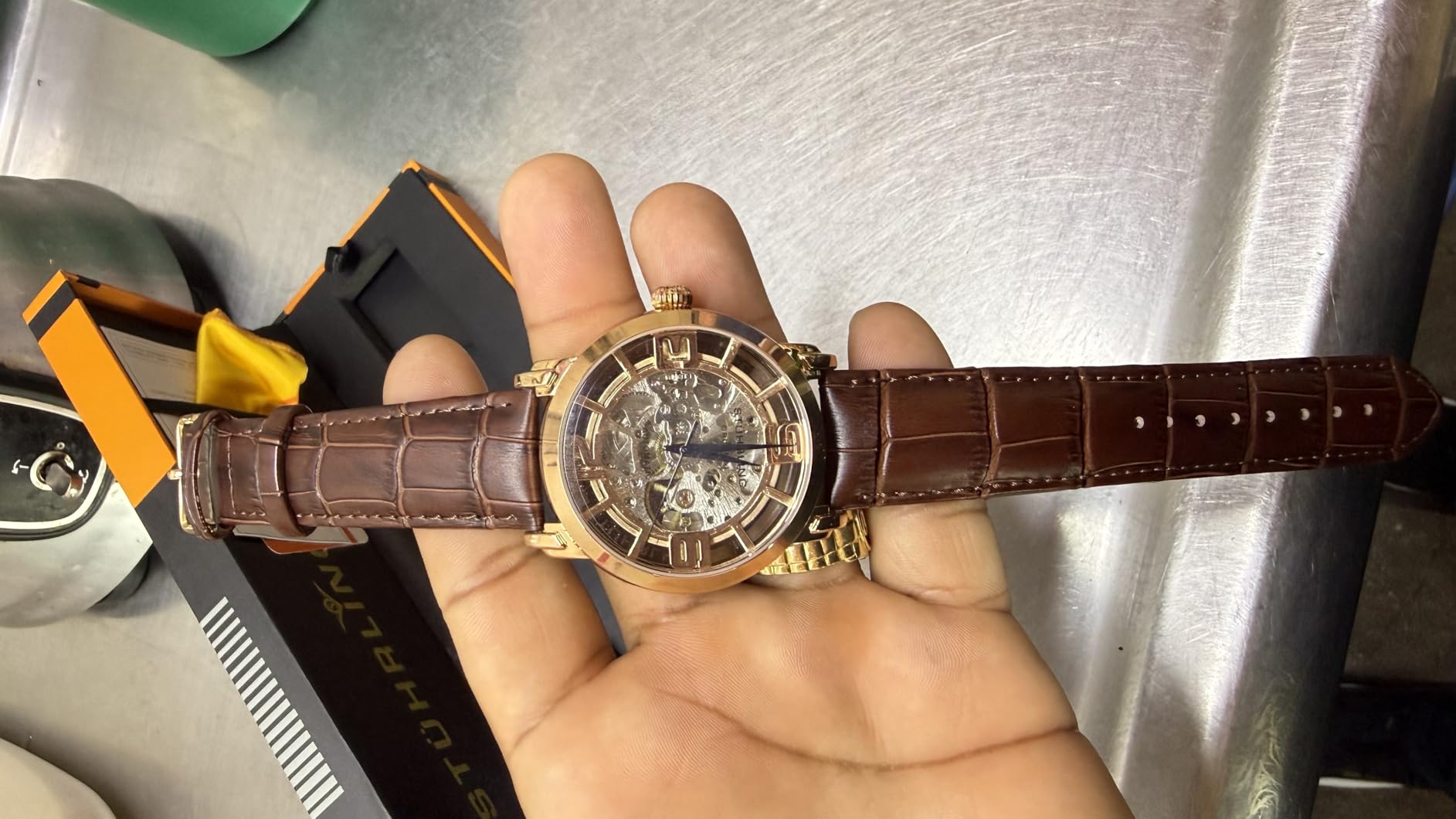 Stuhrling Original Men's Skeleton Automatic Watch - Winchester 44 Elite, Stainless Steel Case, Mechanical Movement, Leather Strap customer photo 1