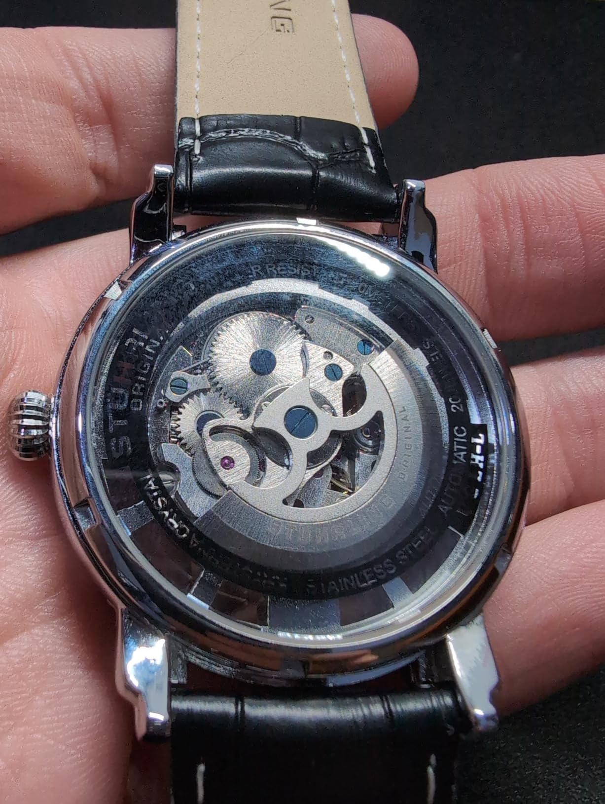 Stuhrling Original Men's Skeleton Automatic Watch - Winchester 44 Elite, Stainless Steel Case, Mechanical Movement, Leather Strap customer photo 2