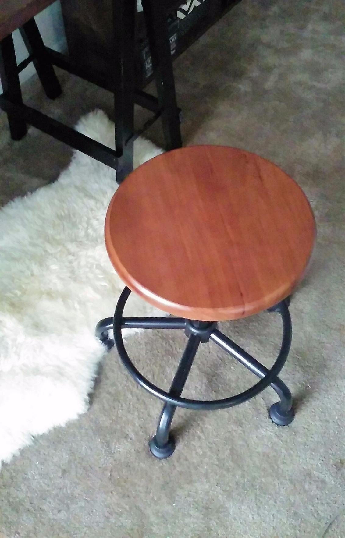 SD Studio Designs Adjustable Height Foot Ring Retro Sitting Stool, Distressed Black customer photo 2