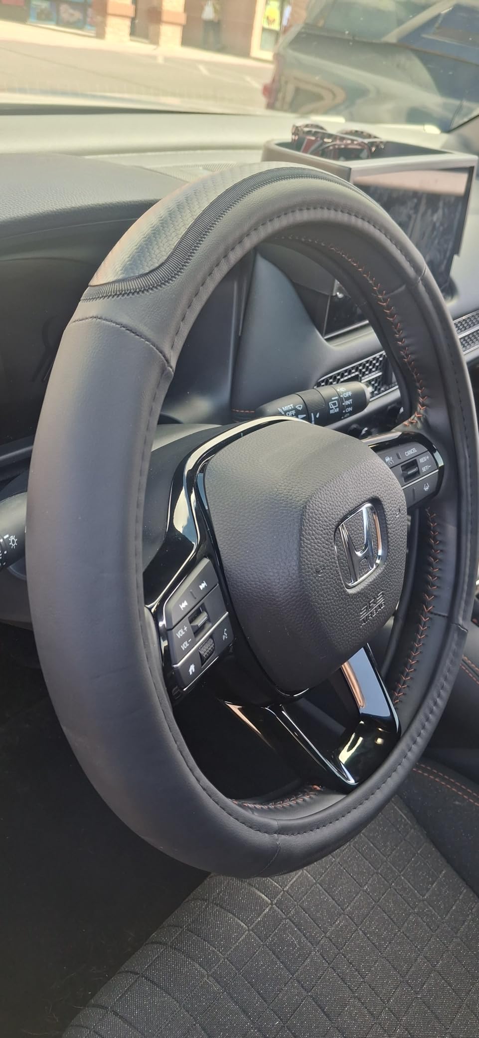 Magnelex Microfiber Leather Steering Wheel Cover - Black. Heat Resistant Anti-Slip Car Wheel Wrap - Compatible with Most Makes and Models of Cars and Trucks with 14.5 to 15 Inch Steering Wheels customer photo 2