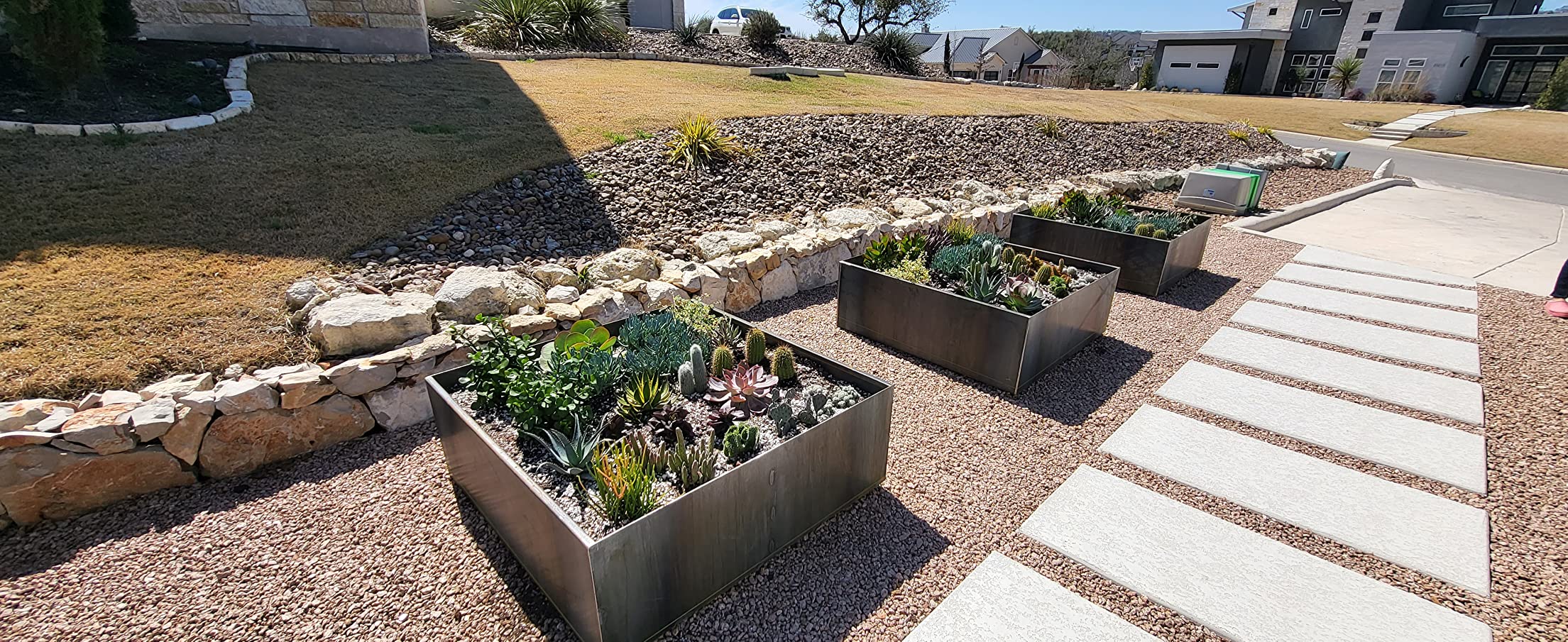24-Inch Square Corten Steel Planter - Large Low Profile Metal Garden Box | Ideal for Raised Beds & Patios | Made in USA customer photo 2