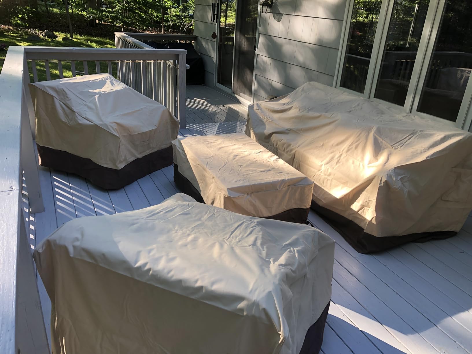 Vailge Heavy Duty Patio Sofa Cover, 100% Waterproof 3-Seater Outdoor Sofa Cover, Lawn Patio Furniture Covers with Air Vent and Handle, 79