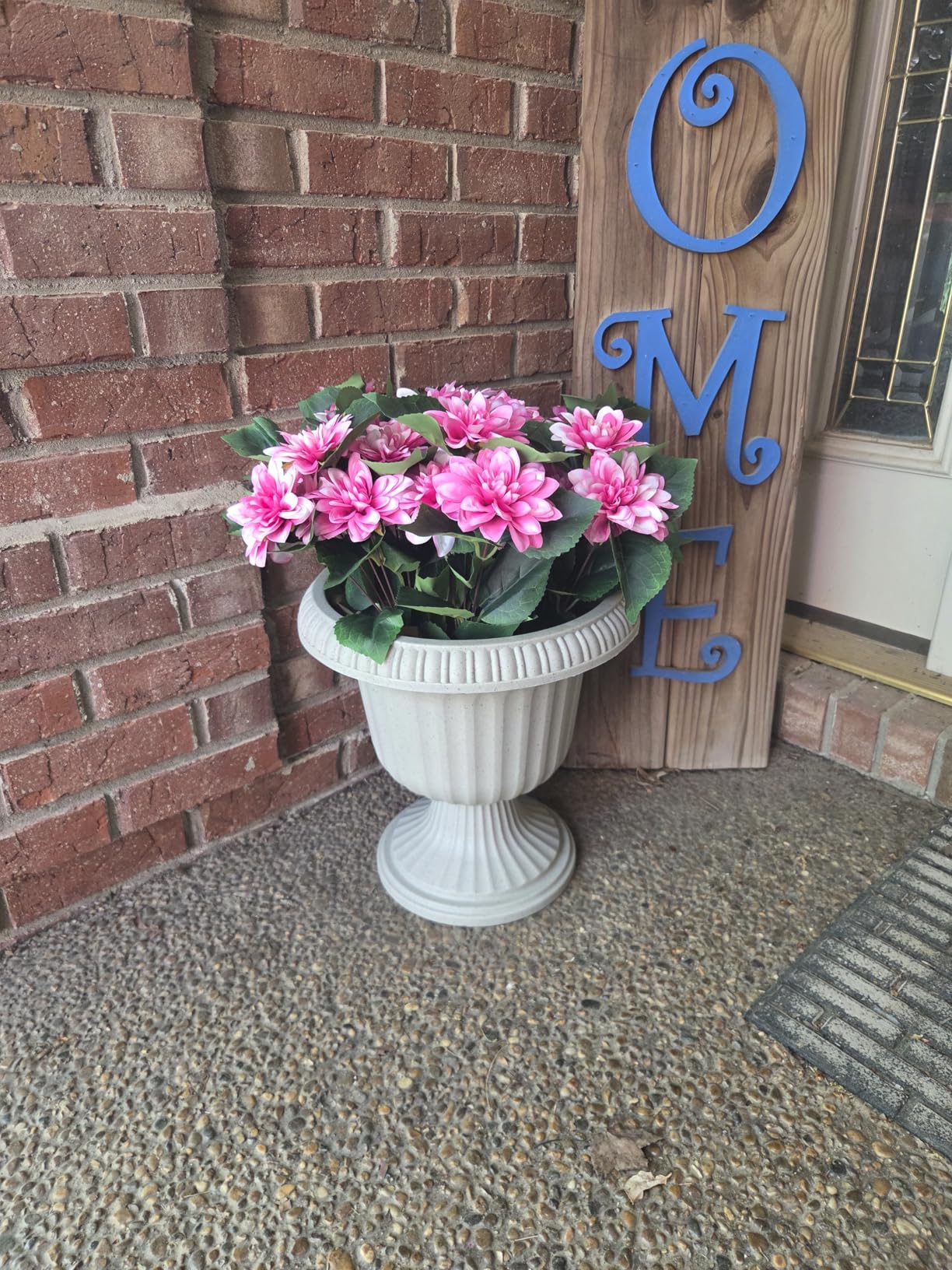 Southern Patio 2 Pack Utopian Urn Planter, Large 14 Inch Outdoor Pot, Lightweight Garden, Entryway, or Walkway Accessory with UV-Coated Finish, Stone customer photo 1