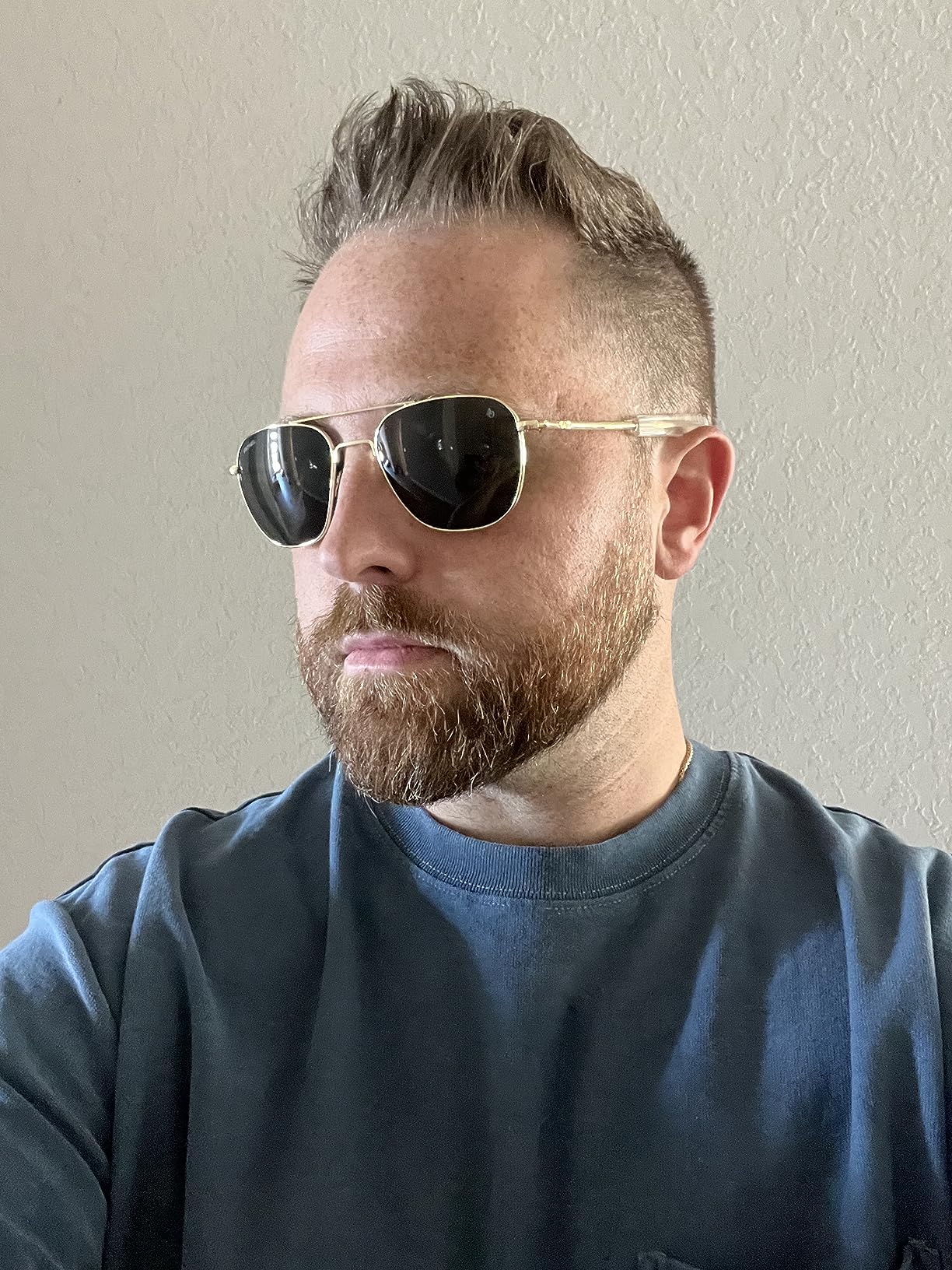 American Optical Gold Original Pilot Sunglasses | Nylon & Glass Lenses | Polarized & Non-Polarized customer photo 2