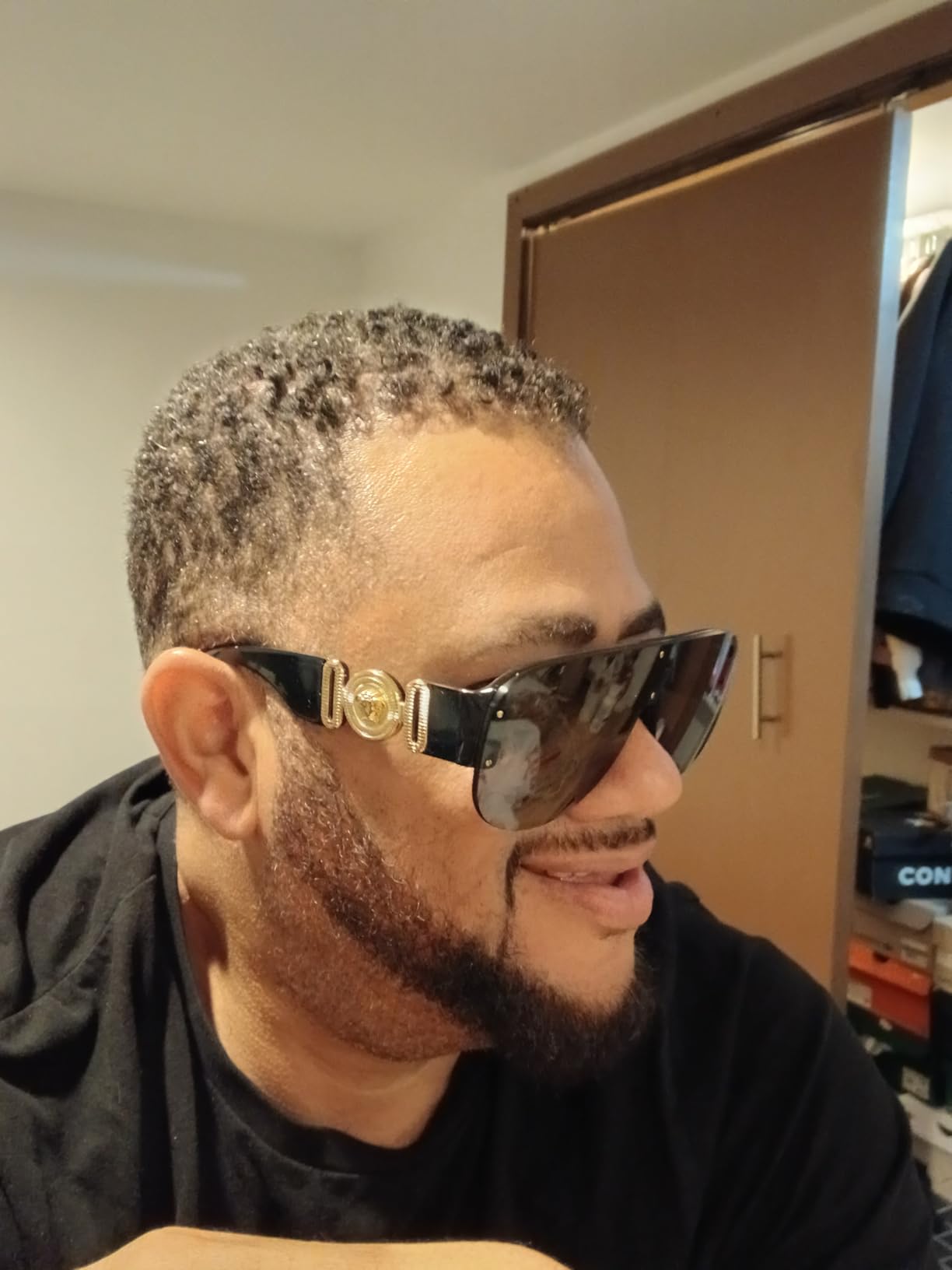 Versace Man Sunglasses Black Frame, Dark Grey Lenses, 0MM customer photo 2