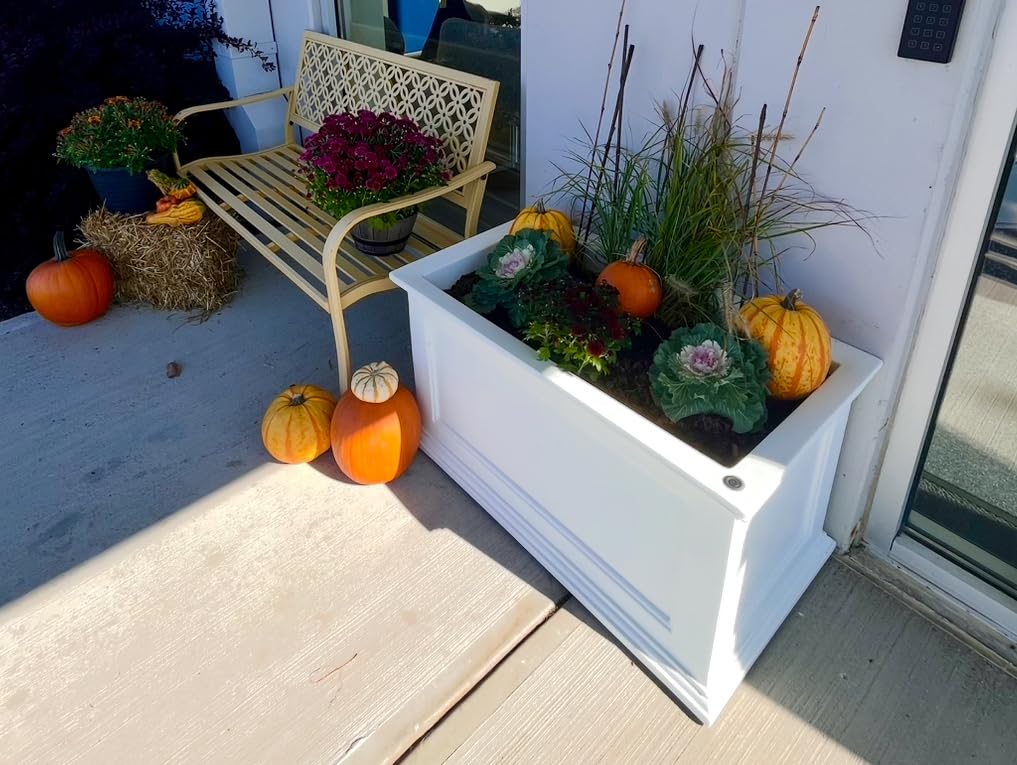 Mayne Fairfield 20x36-Inch Rectangular Planter - Self-Watering, Weather-Resistant Planter for Flowers - Durable Outdoor Design for Patio, Porch, or Entryway, Graphite Grey customer photo 1