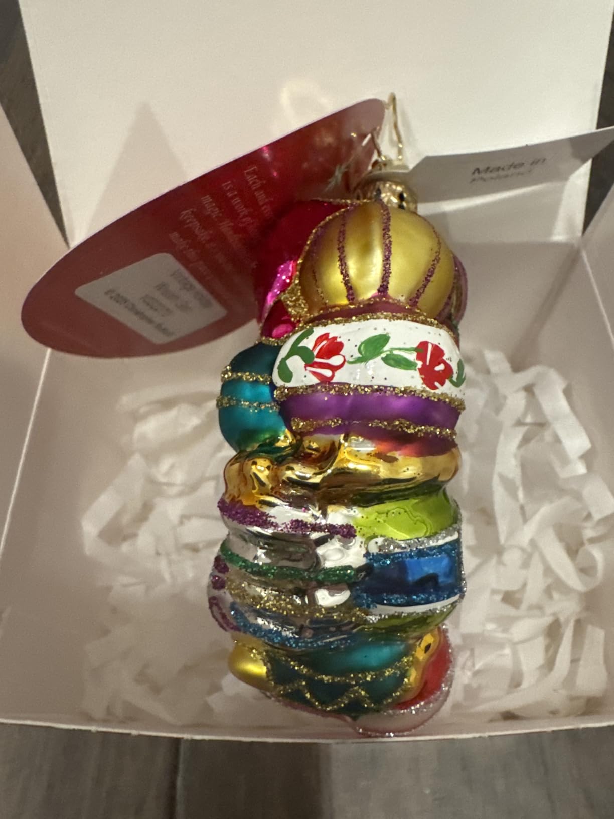 Christopher Radko Hand-Crafted European Glass Christmas Tree Decorative Ornament, On The Tracks Santa Gem customer photo 2