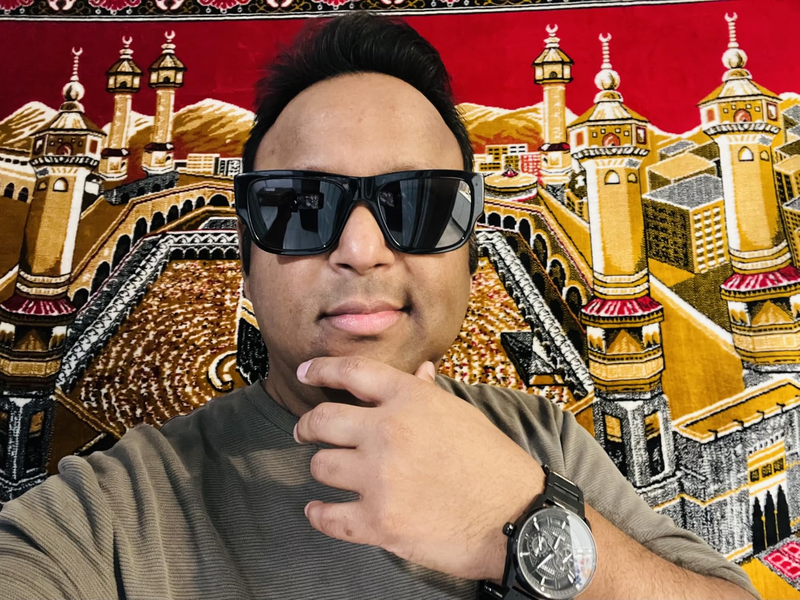 Man Sunglasses Black Frame, Dark Grey Lenses, 56MM customer photo 2