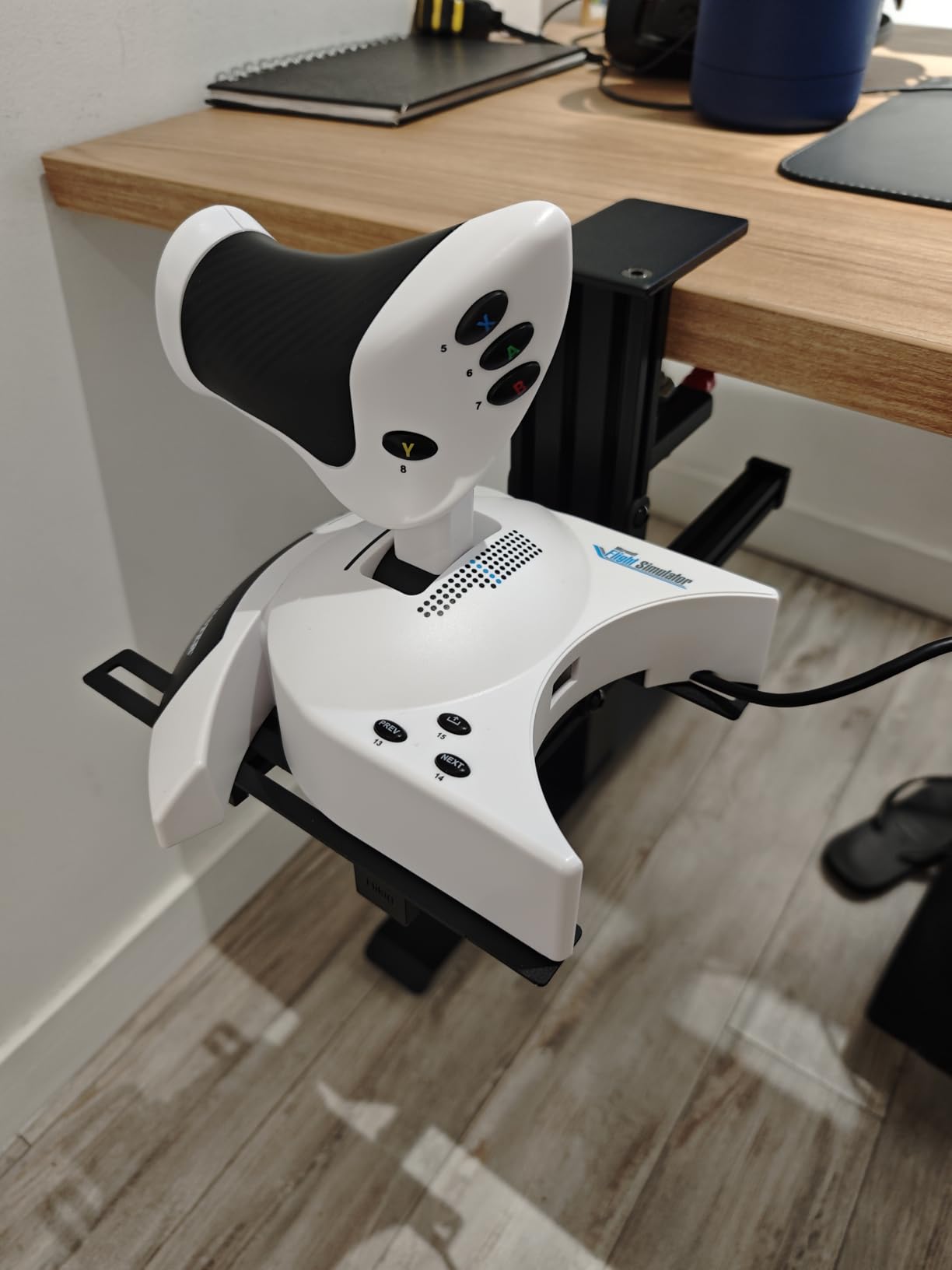 Hikig 2 Set Desk Mount for Flight Sim Game Joystick, Throttle and HOTAS Systems - Compatible With Logitech X56, X52, X52 Pro, Thrustmaster T-Flight HOTAS, T.16000M, TCA customer photo 2