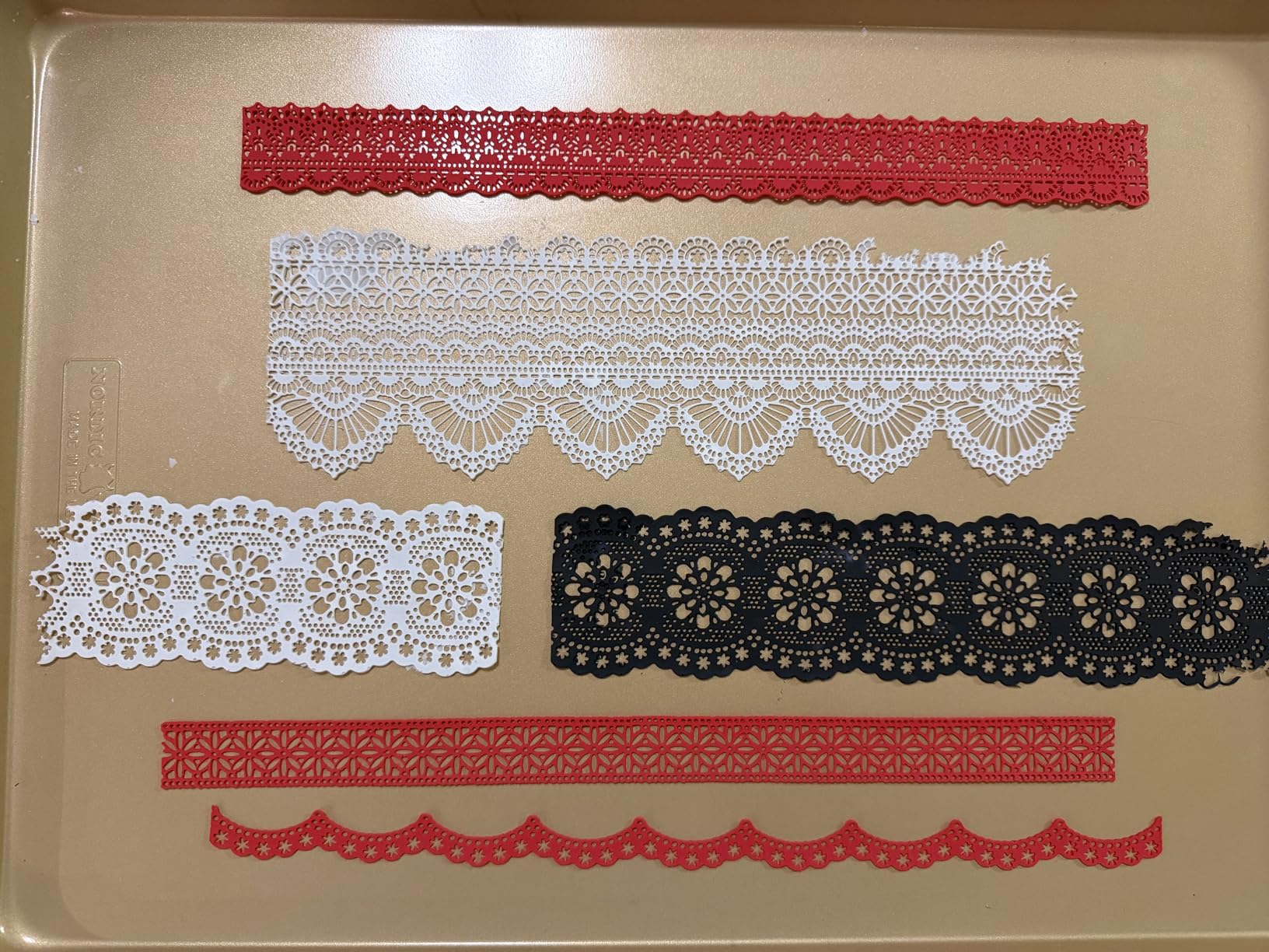 Hedume Set of 4 Sugar Edible Cake Silicone Fondant Impression Lace Mat, 15.5