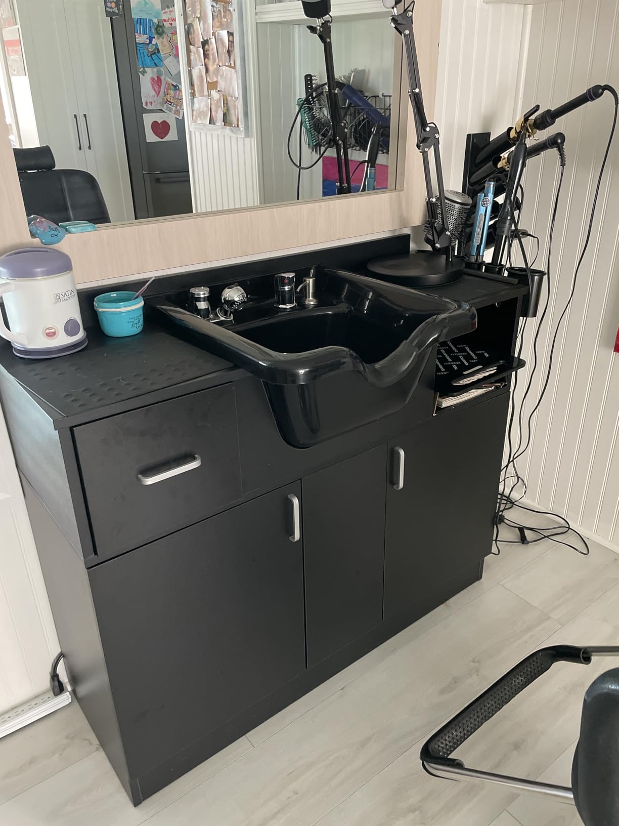 Artist hand Shampoo Backwash Sink Station with Shampoo Bowl Shampoo Station, Backwash Sink Chair Spa Salon Beauty Equipment customer photo 1