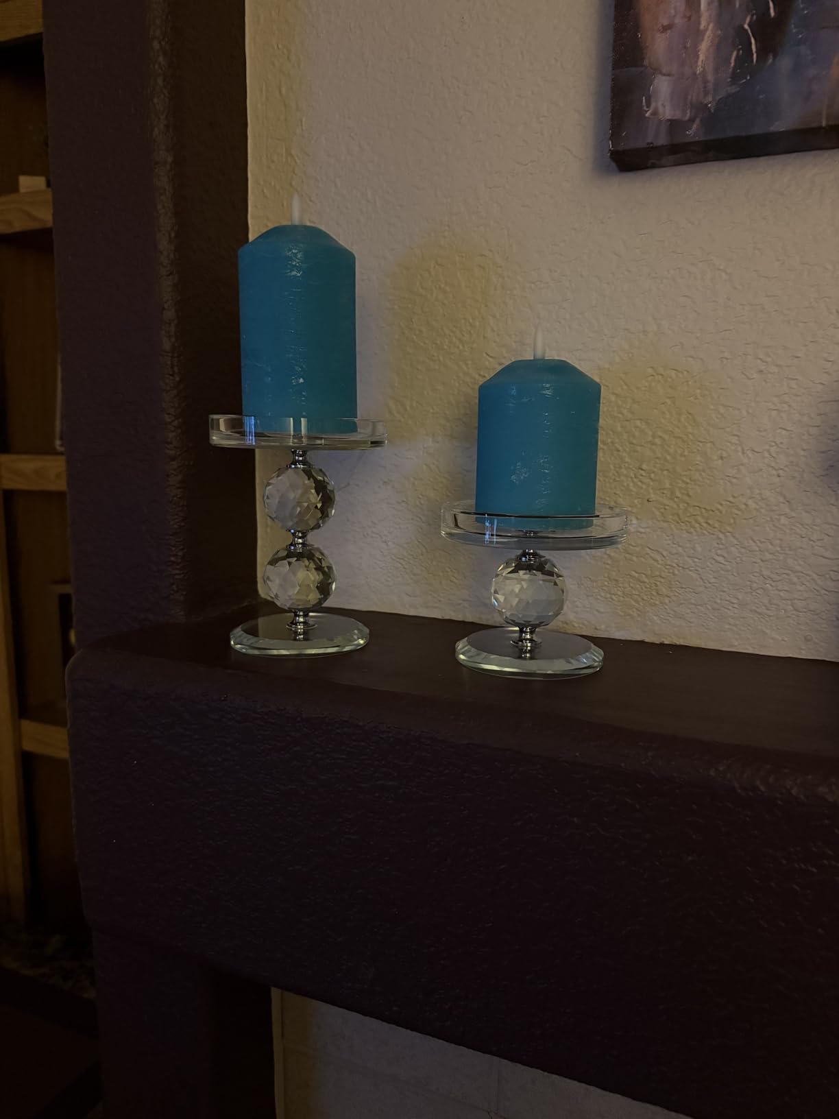 OwnMy Set of 3 Crystal Glass Pillar Candlestick Holders customer photo 1