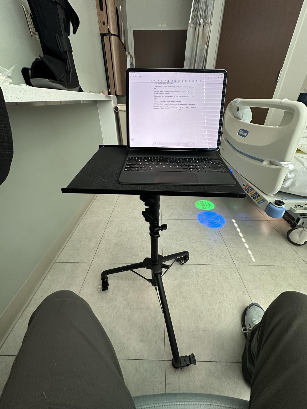 Laptop Tripod on Wheels with 2 Shelves, Portable Projector Floor Stand Adjustable Height 25.9 to 51.8 Inch with Phone Holder customer photo 1